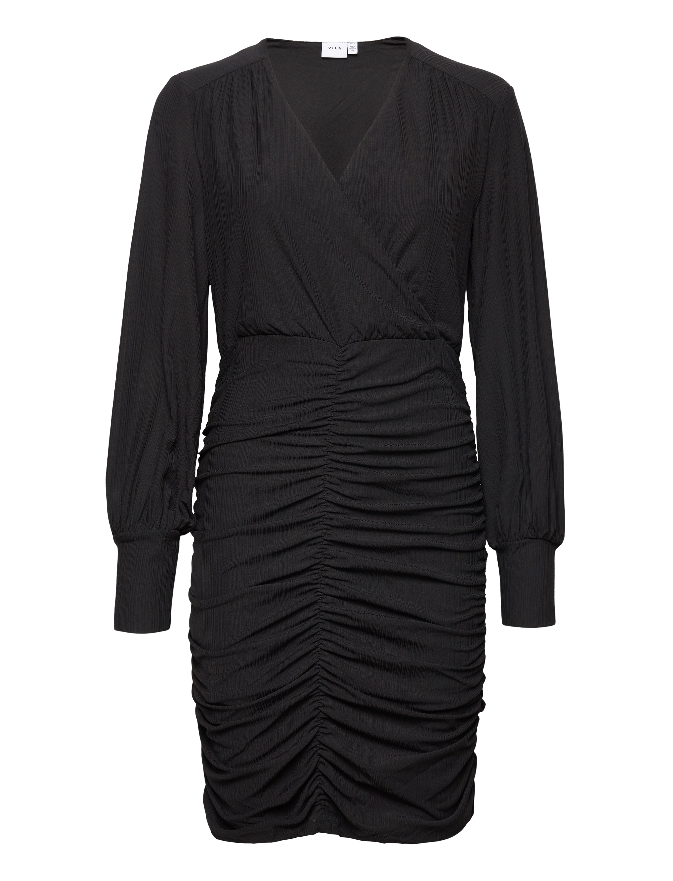 Vila VIJOSA V-NECK SHORT DRESS/KA - Korte kjoler - BLACK / black