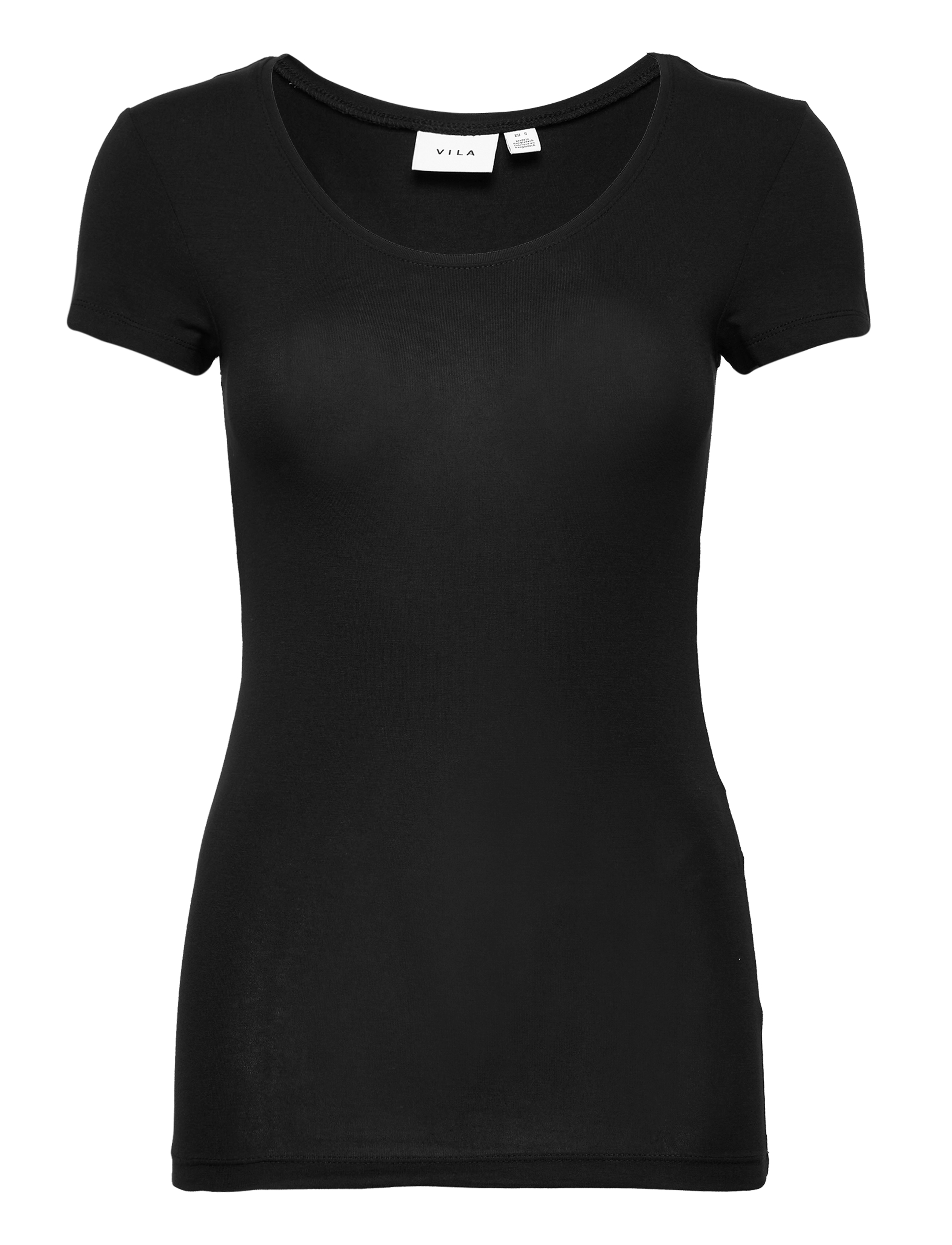 Vila VIDAISY O-NECK S/S TOP - - Tøj - BLACK / black