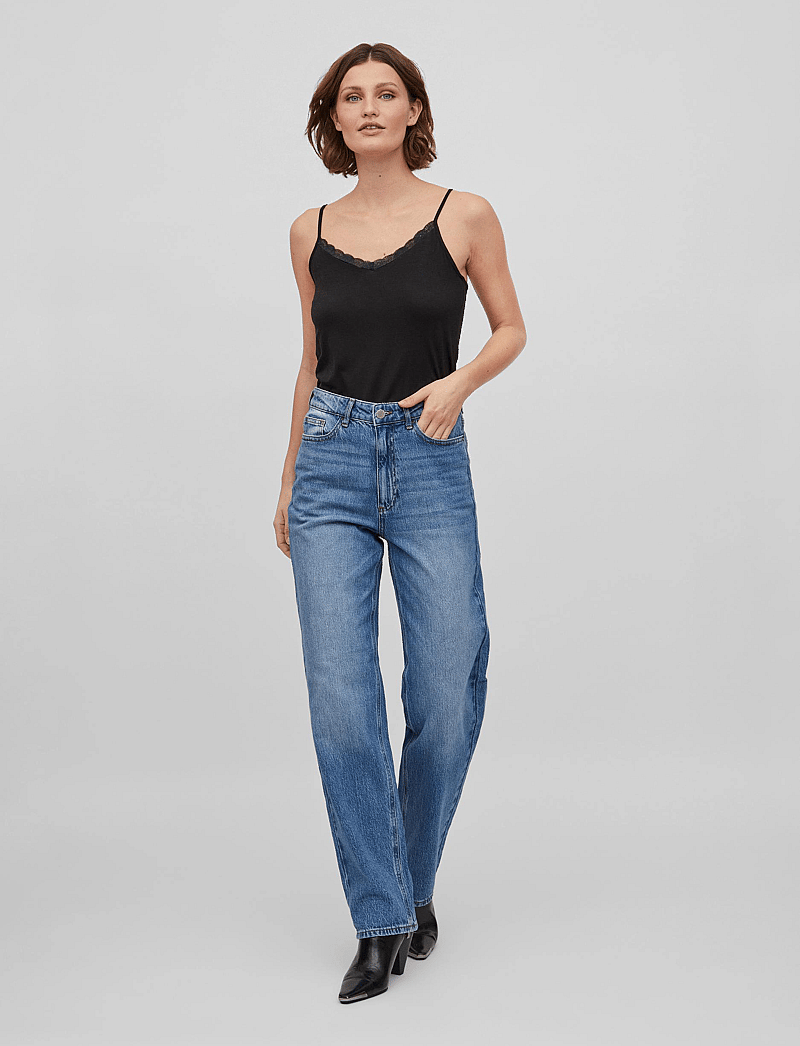 Vila - VIDAISY LACE SINGLET - - Ärmellose tops - black - 5