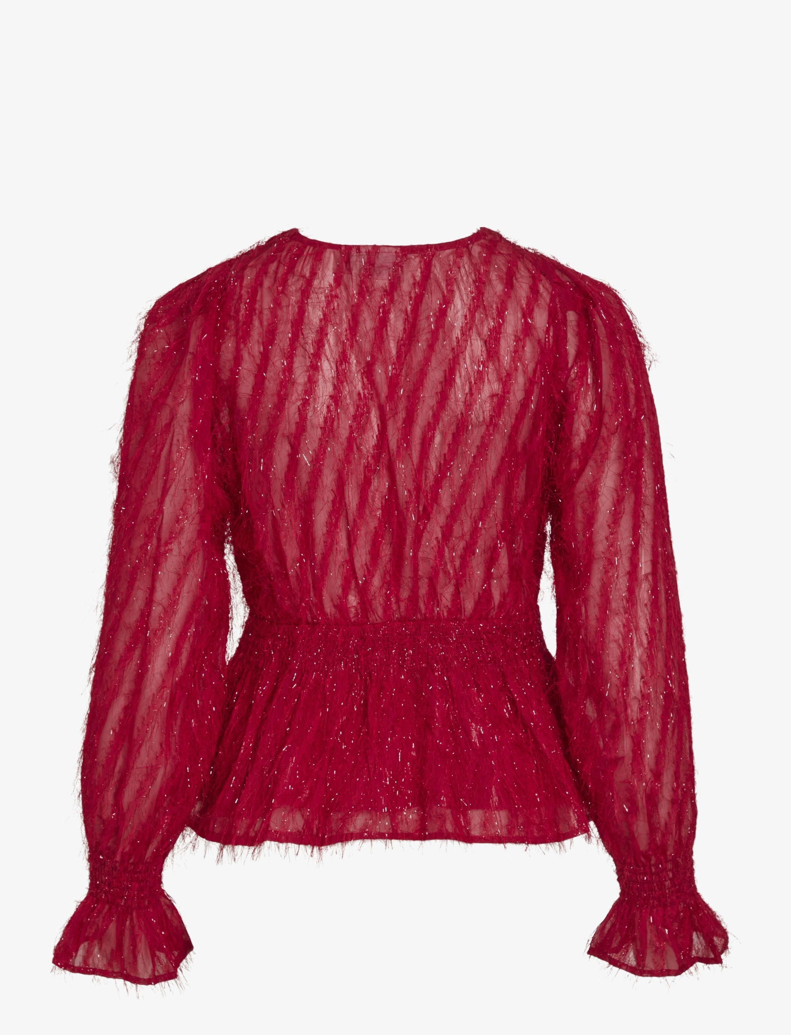 Vila - VIFEATHER L/S V-NECK TOP /KA - palaidinukės ilgomis rankovėmis - fiery red - 2