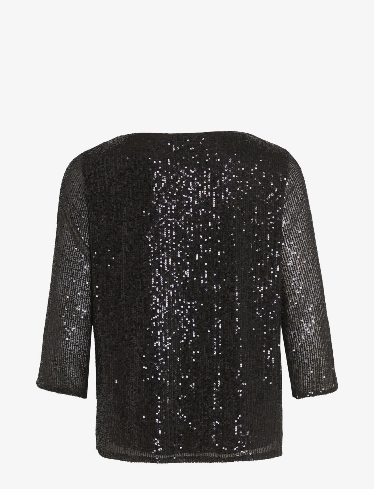 Vila - VISPARKLING 3/4 O-NECK TOP/KA - langærmede bluser - black - 2