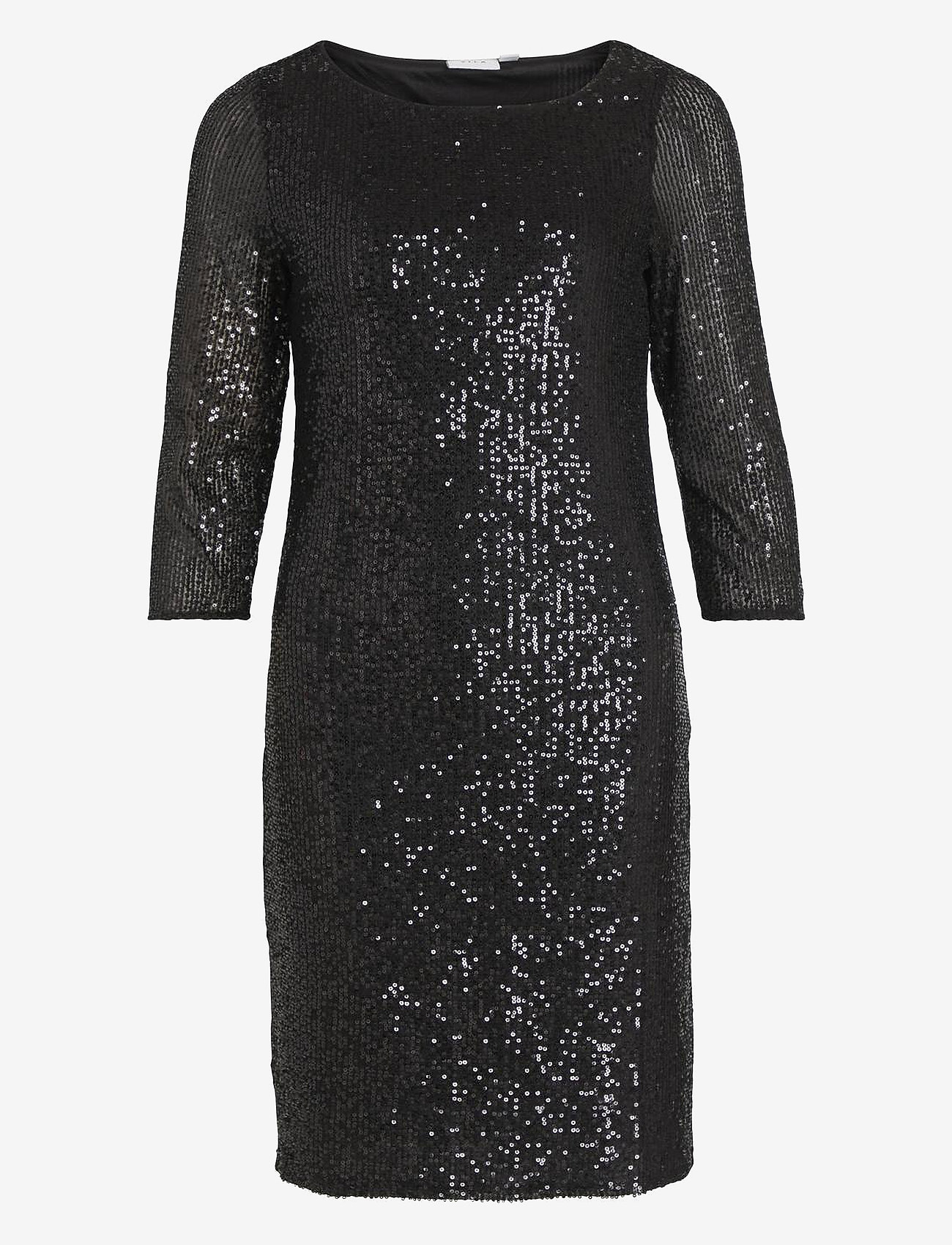 Vila - VISPARKLING 3/4 O-NECK DRESS/KA - feestelijke kleding voor outlet-prijzen - black - 0