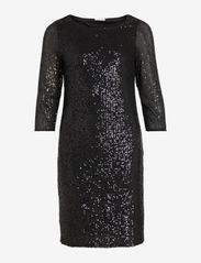 Vila - VISPARKLING 3/4 O-NECK DRESS/KA - feestelijke kleding voor outlet-prijzen - black - 0