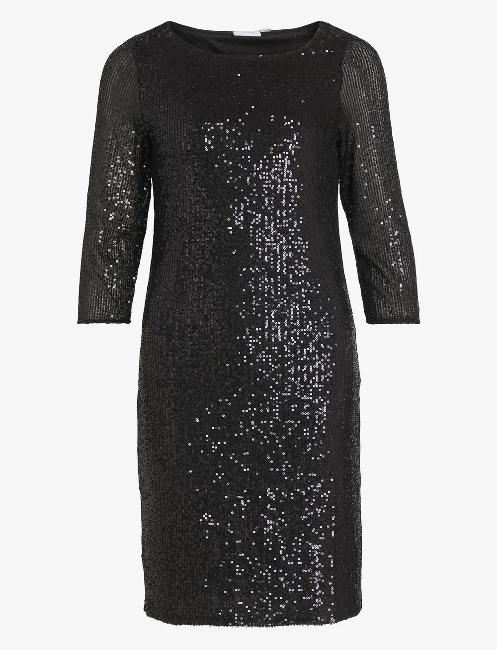 Vila - VISPARKLING 3/4 O-NECK DRESS/KA - paillettenkleider - black - 1