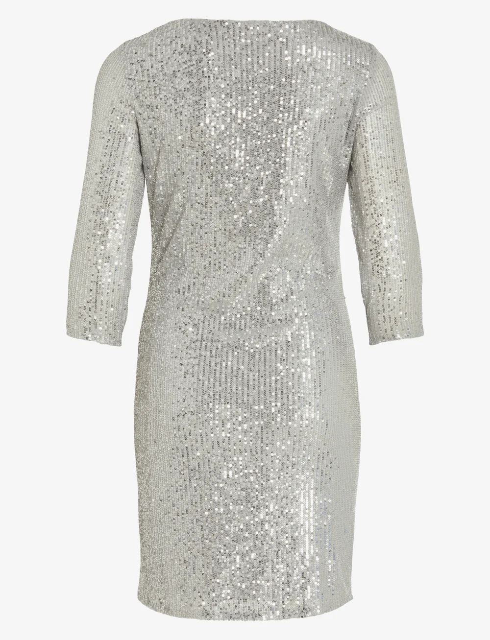 Vila - VISPARKLING 3/4 O-NECK DRESS/KA - kleitas ar vizuļiem - silver - 1