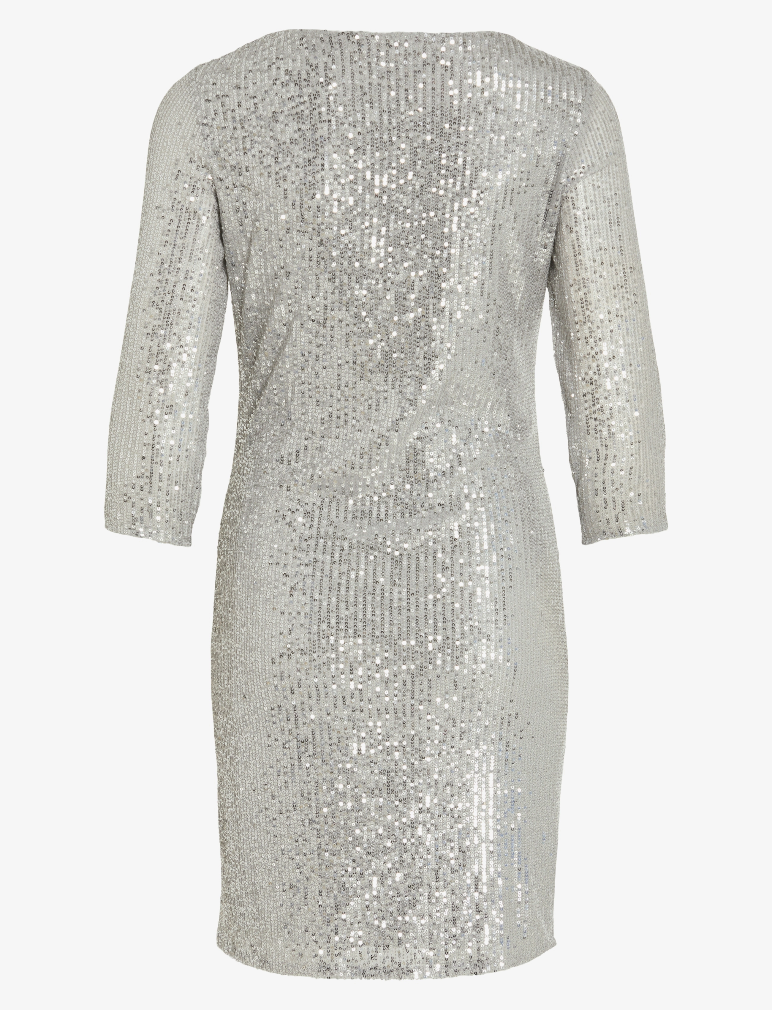 Vila - VISPARKLING 3/4 O-NECK DRESS/KA - paillettenkleider - silver - 2