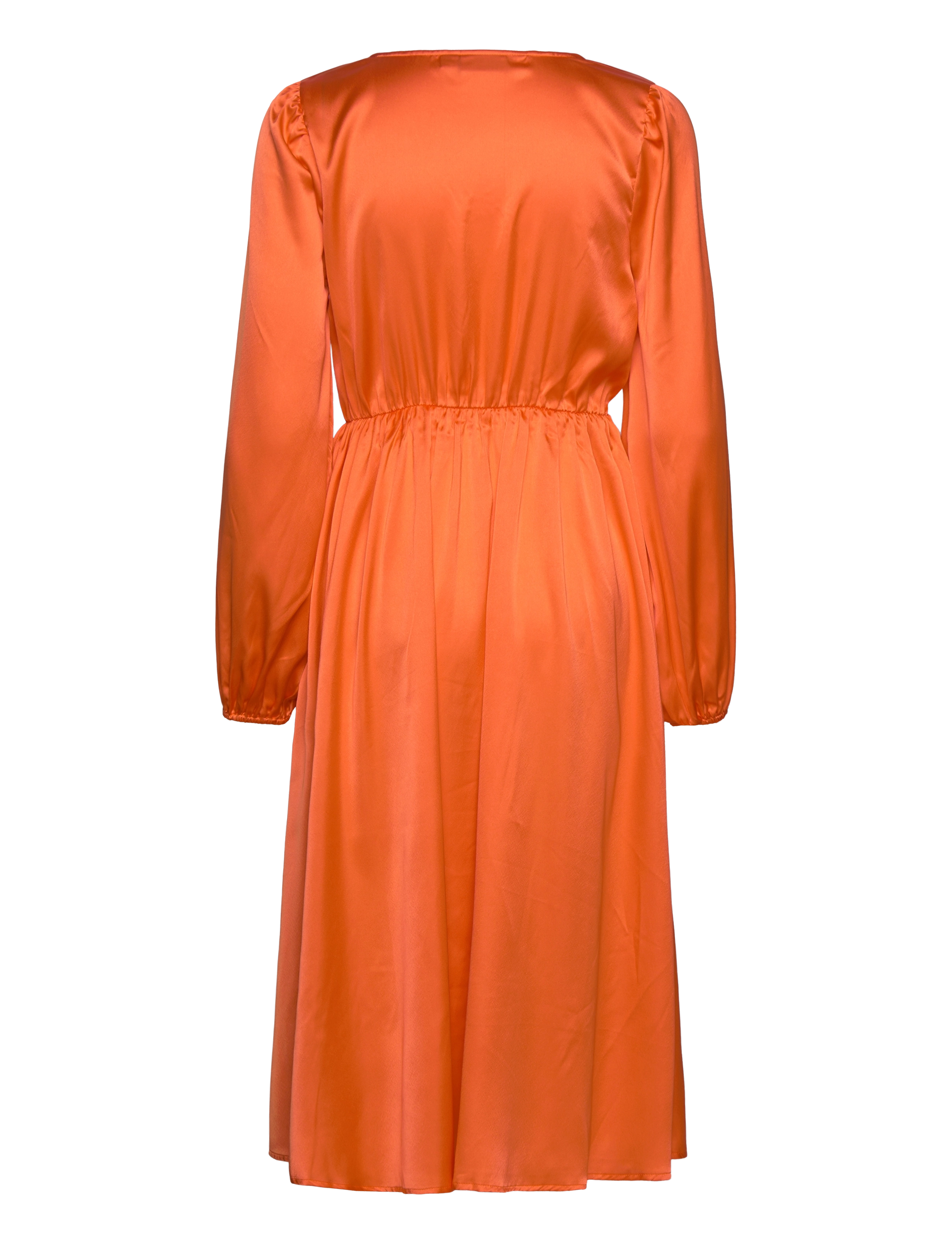 Vila - VIPETIA L/S V-NECK MID CALF DRESS/DC - midi kjoler - tigerlily - 2