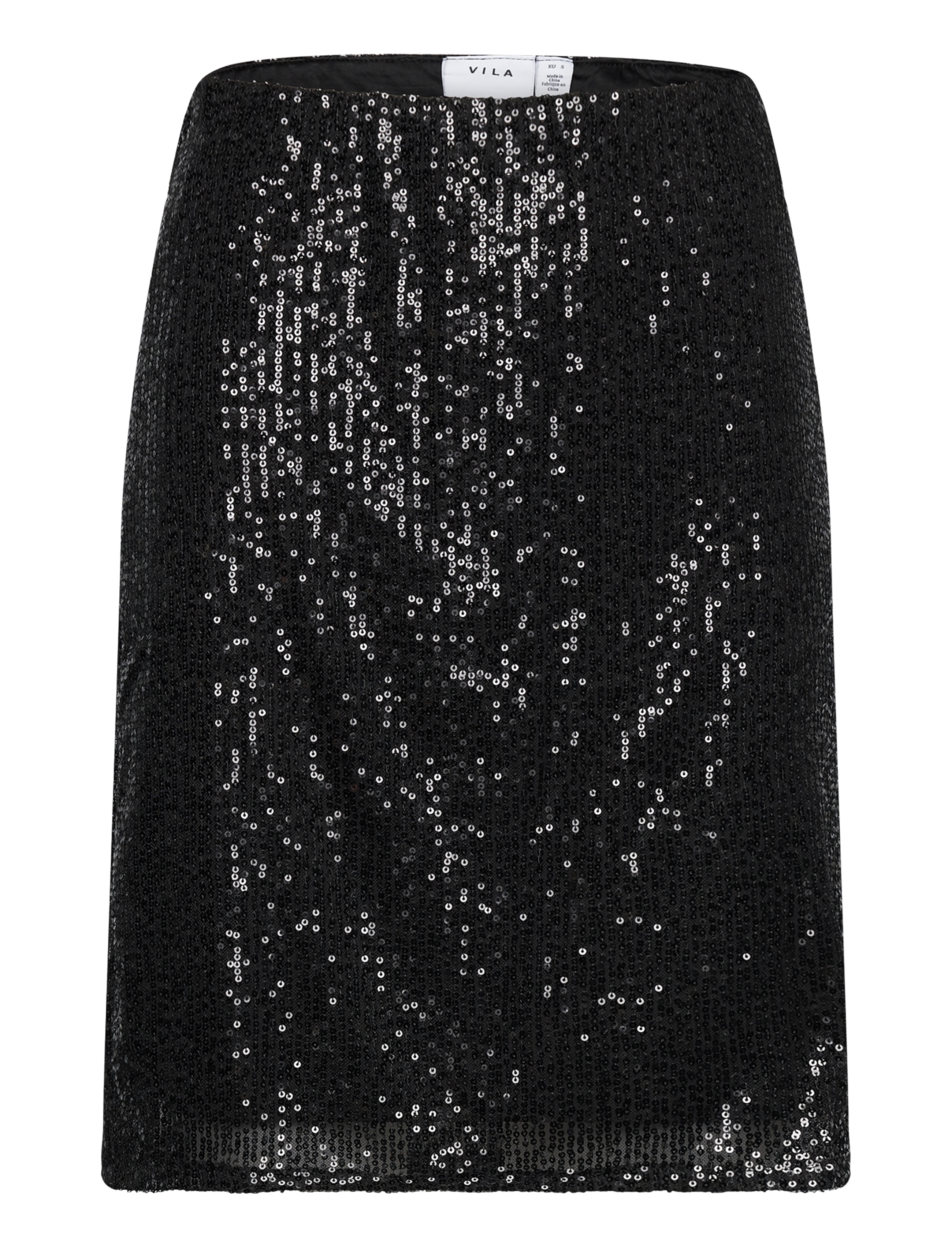 Vila VISPARKLING HW SHORT SKIRT/KA - Nederdele - BLACK / black