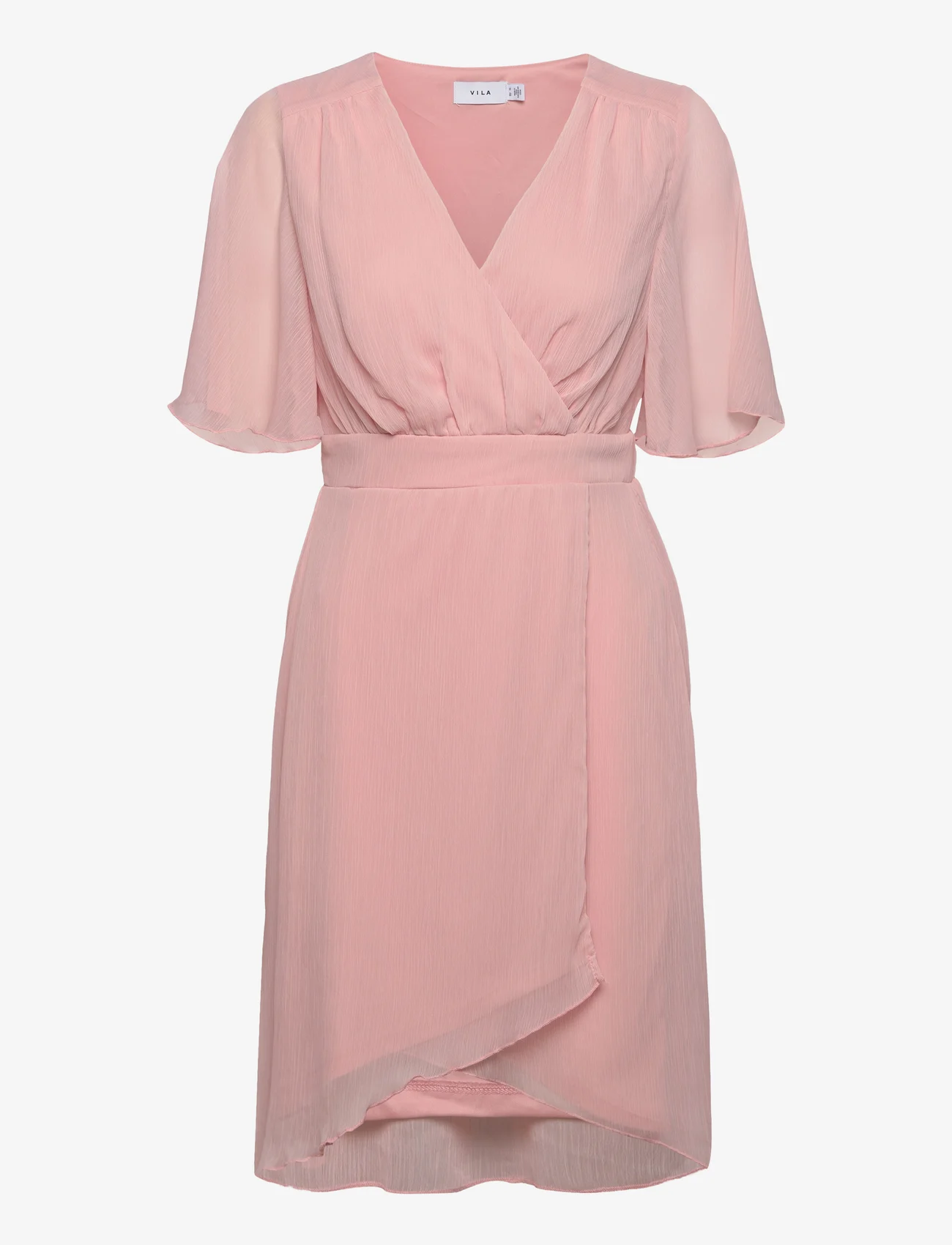 Vila - VIRILLA V-NECK 2/4 SHORT DRESS/BM/DC - silver pink - 0