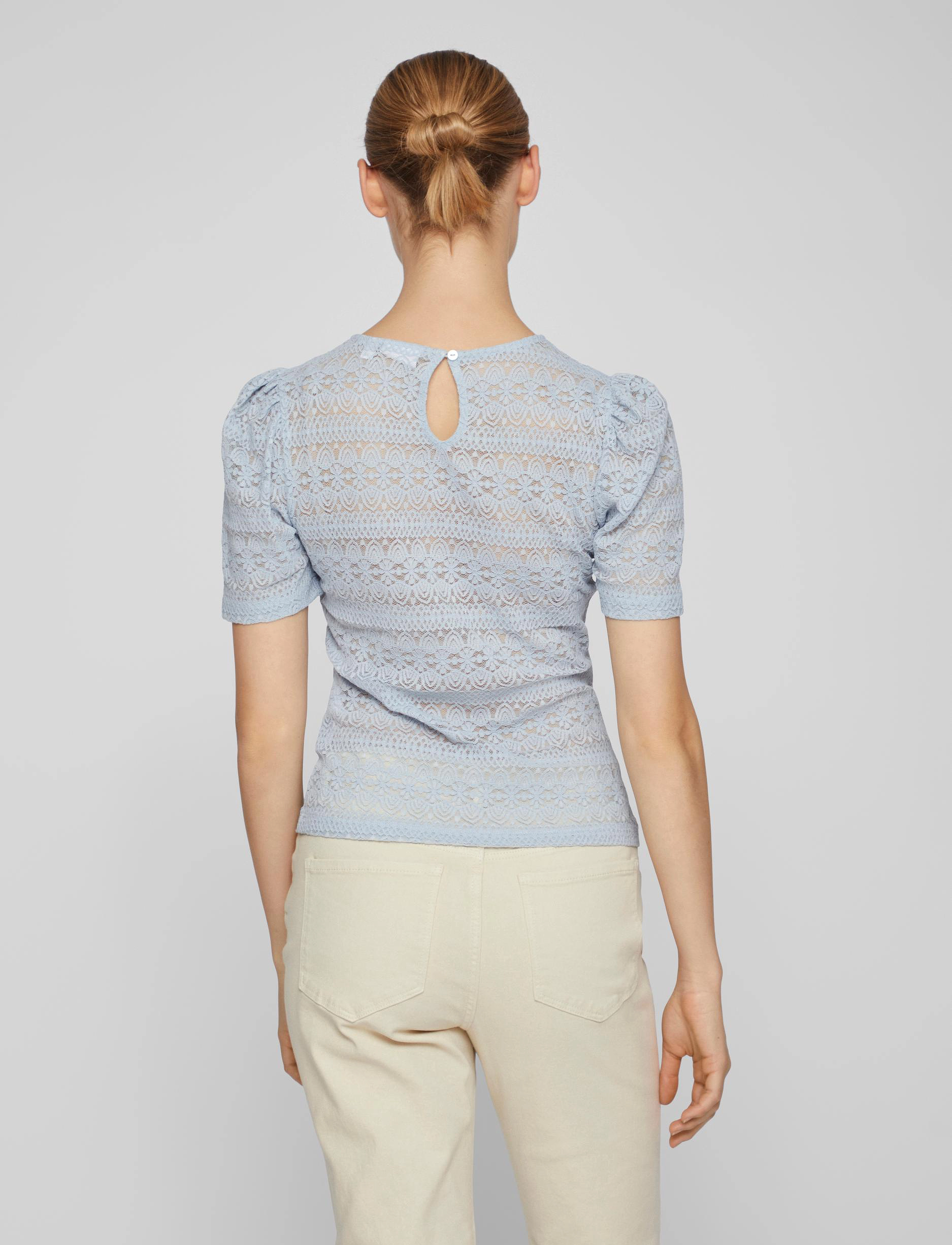 Vila - VICHIKKA PUFF O-NECK  S/S TOP - NOOS - kentucky blue - 3