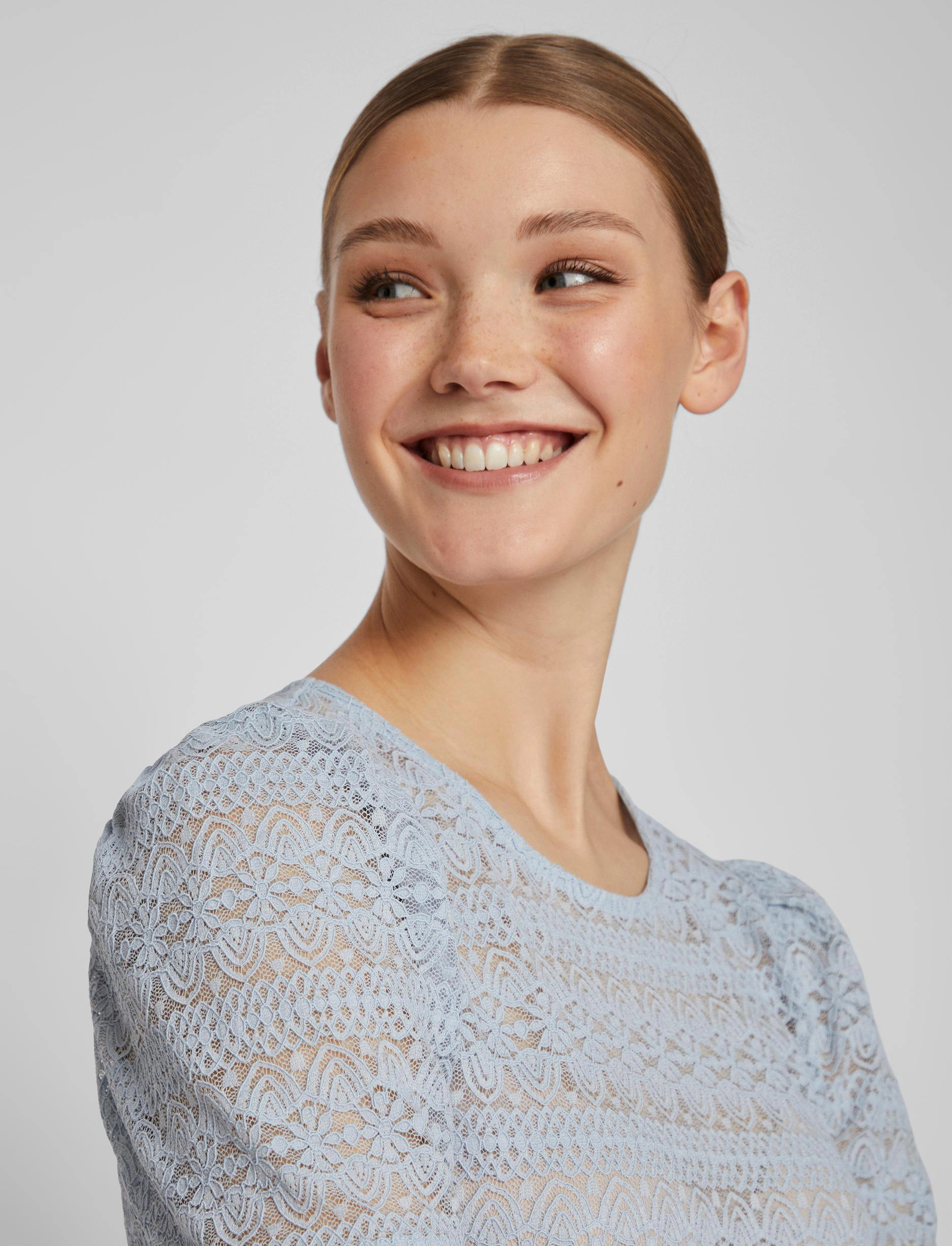 Vila - VICHIKKA PUFF O-NECK  S/S TOP - NOOS - kentucky blue - 4