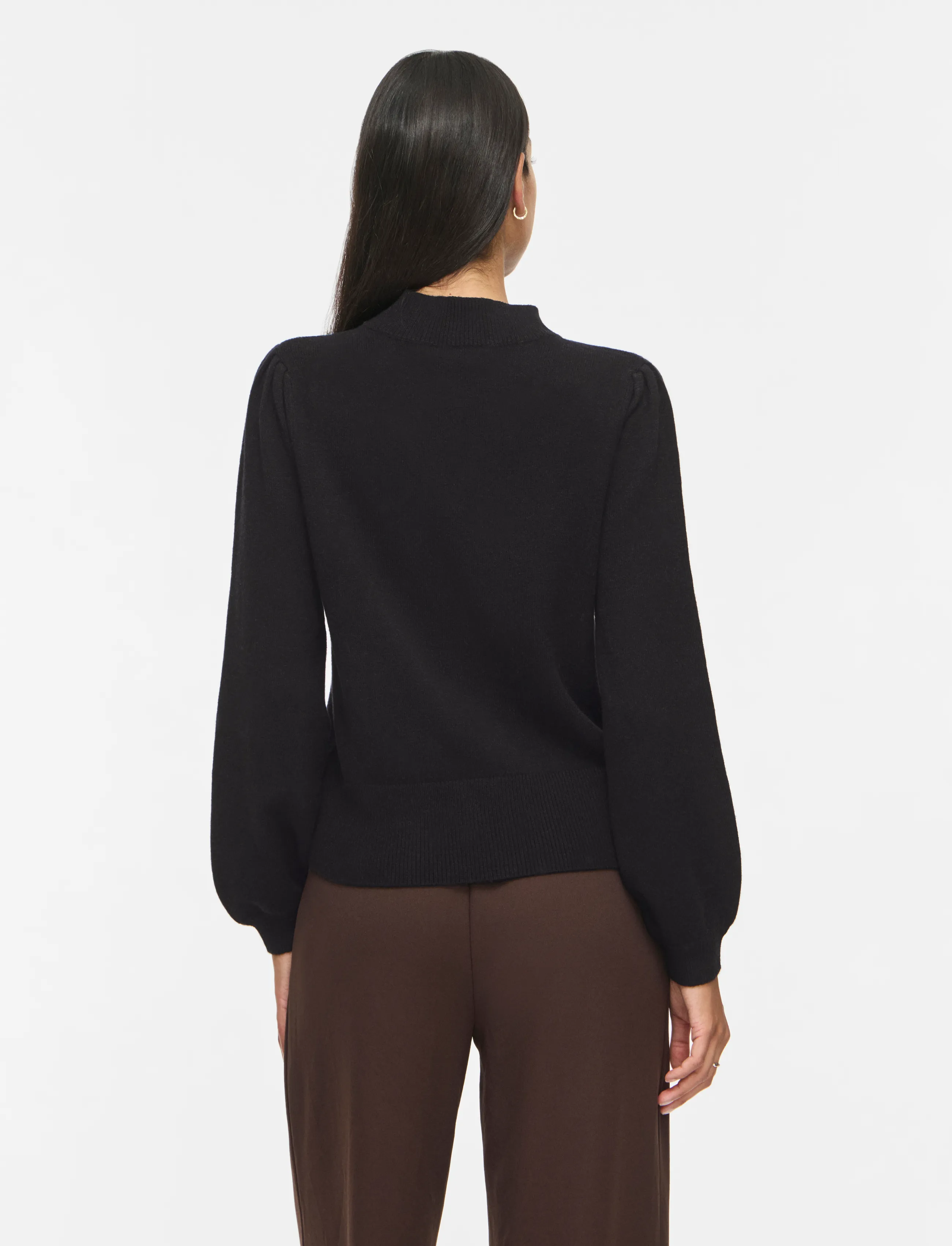 Vila - VIRIL TURTLE-NK BALLOON L/S TOP - NOOS - kampsunid - black - 3