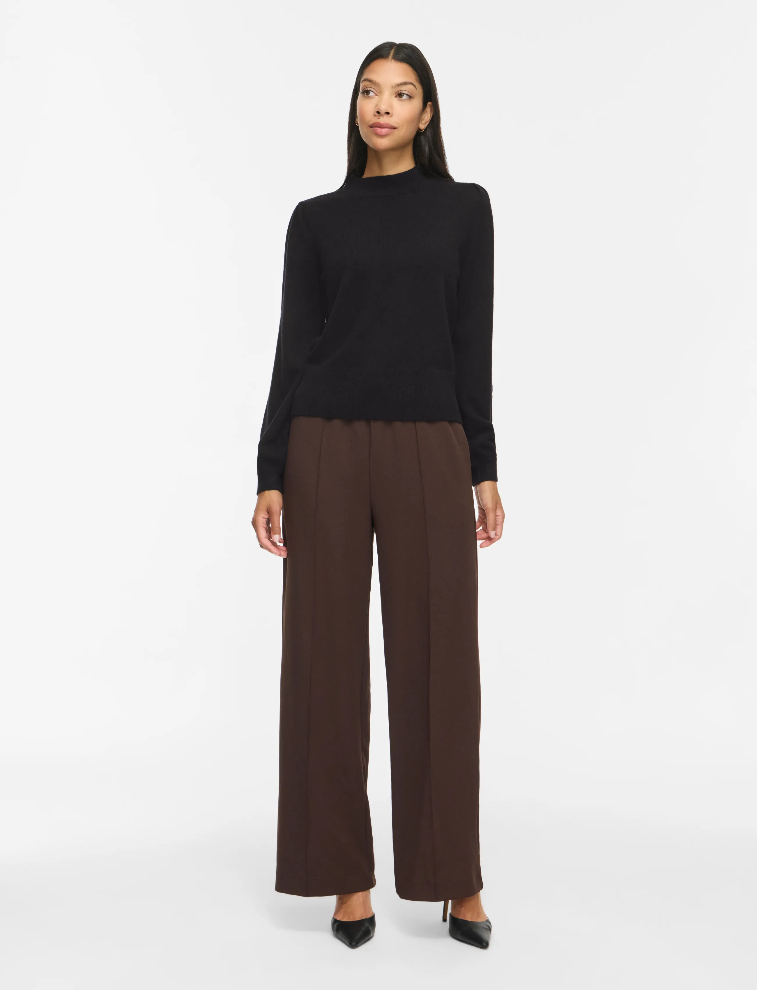Vila - VIRIL TURTLE-NK BALLOON L/S TOP - NOOS - kampsunid - black - 4