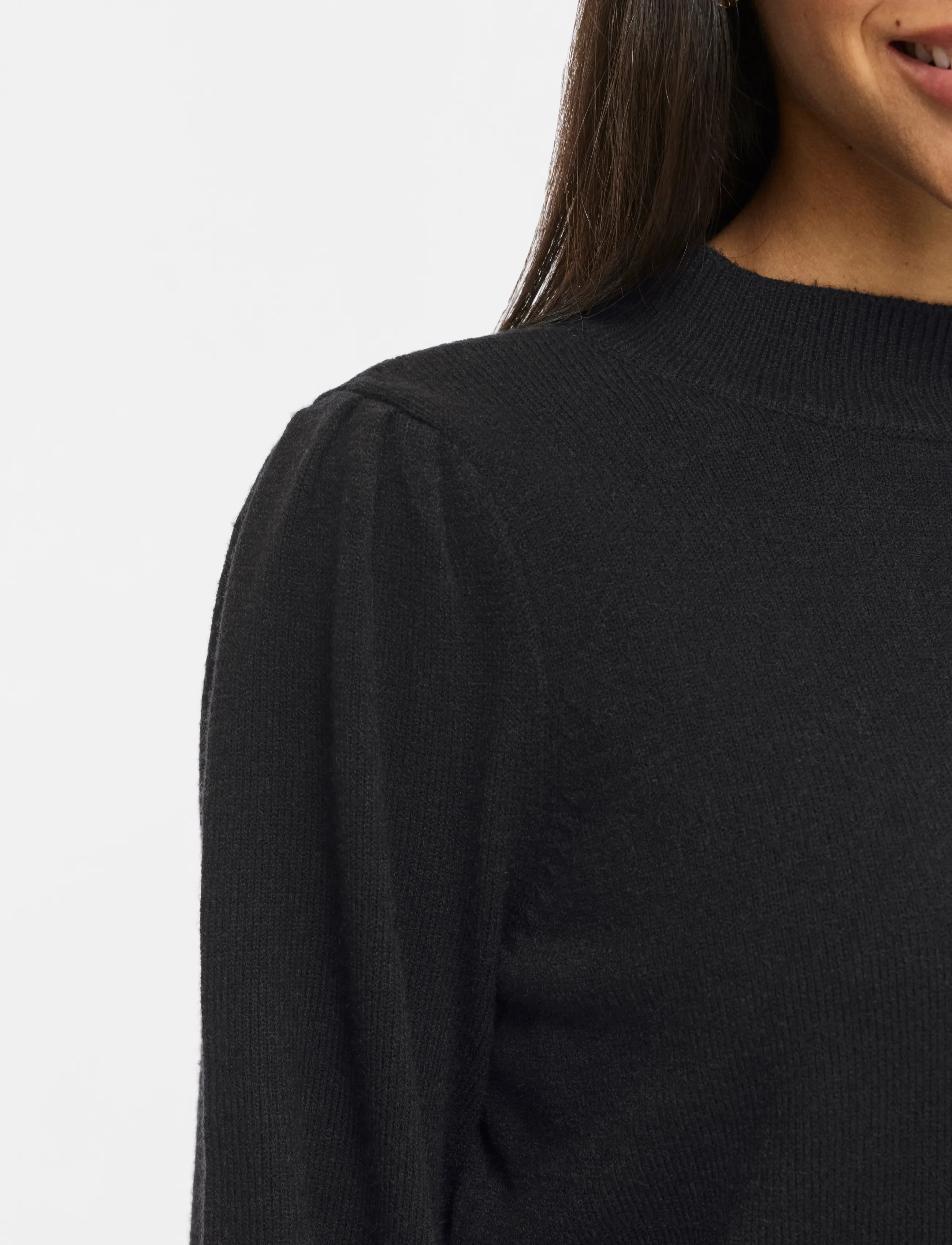 Vila - VIRIL TURTLE-NK BALLOON L/S TOP - NOOS - kampsunid - black - 5