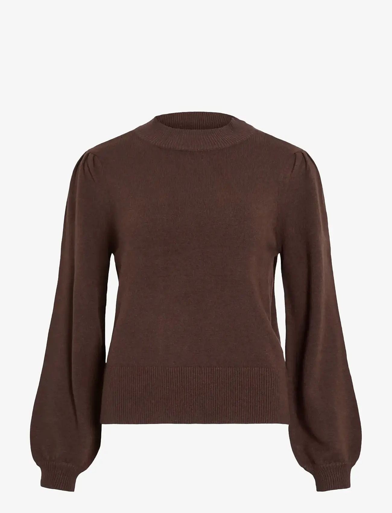 Vila - VIRIL TURTLE-NK BALLOON L/S TOP - NOOS - striktrøjer - coffee bean - 0