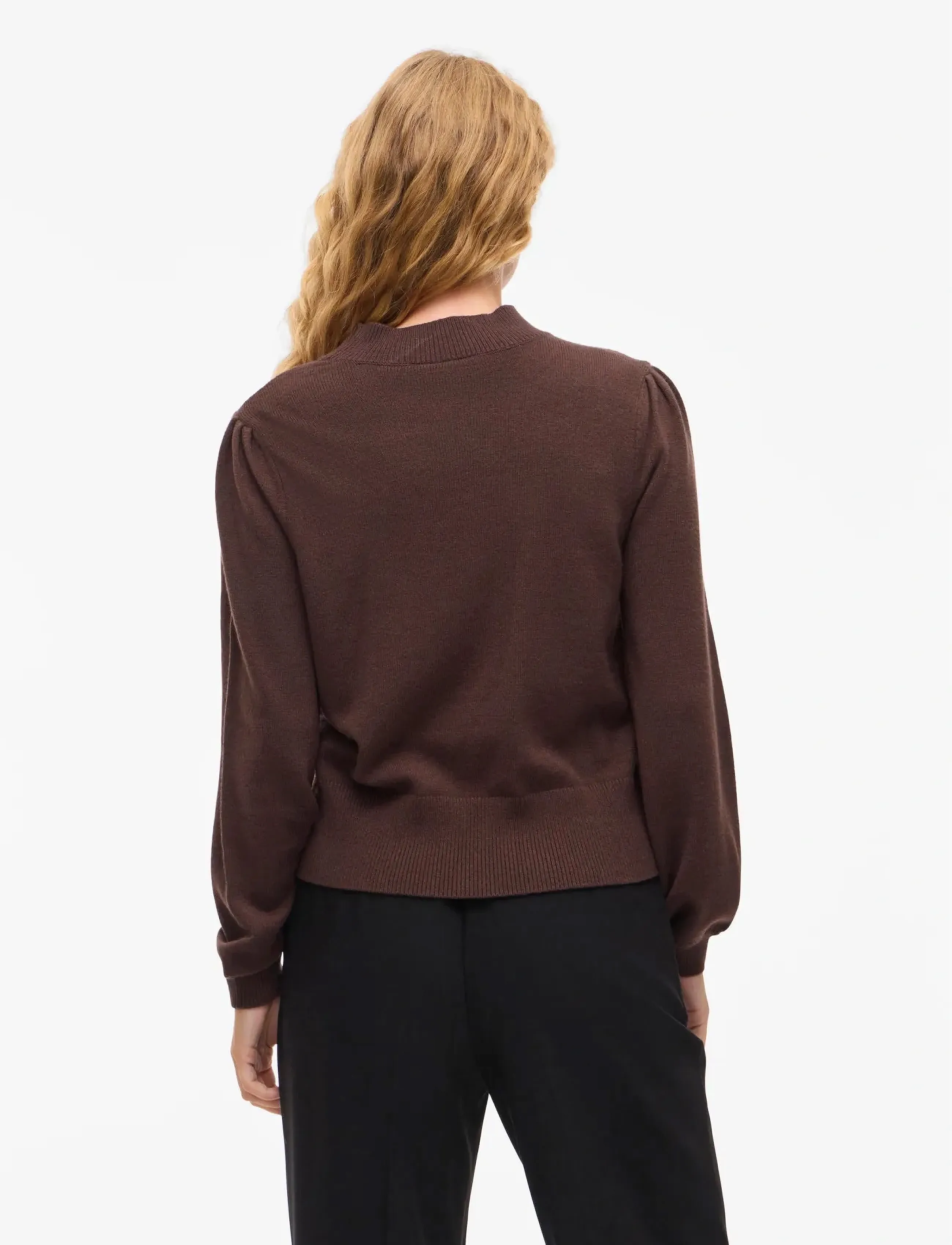 Vila - VIRIL TURTLE-NK BALLOON L/S TOP - NOOS - pullover - coffee bean - 2