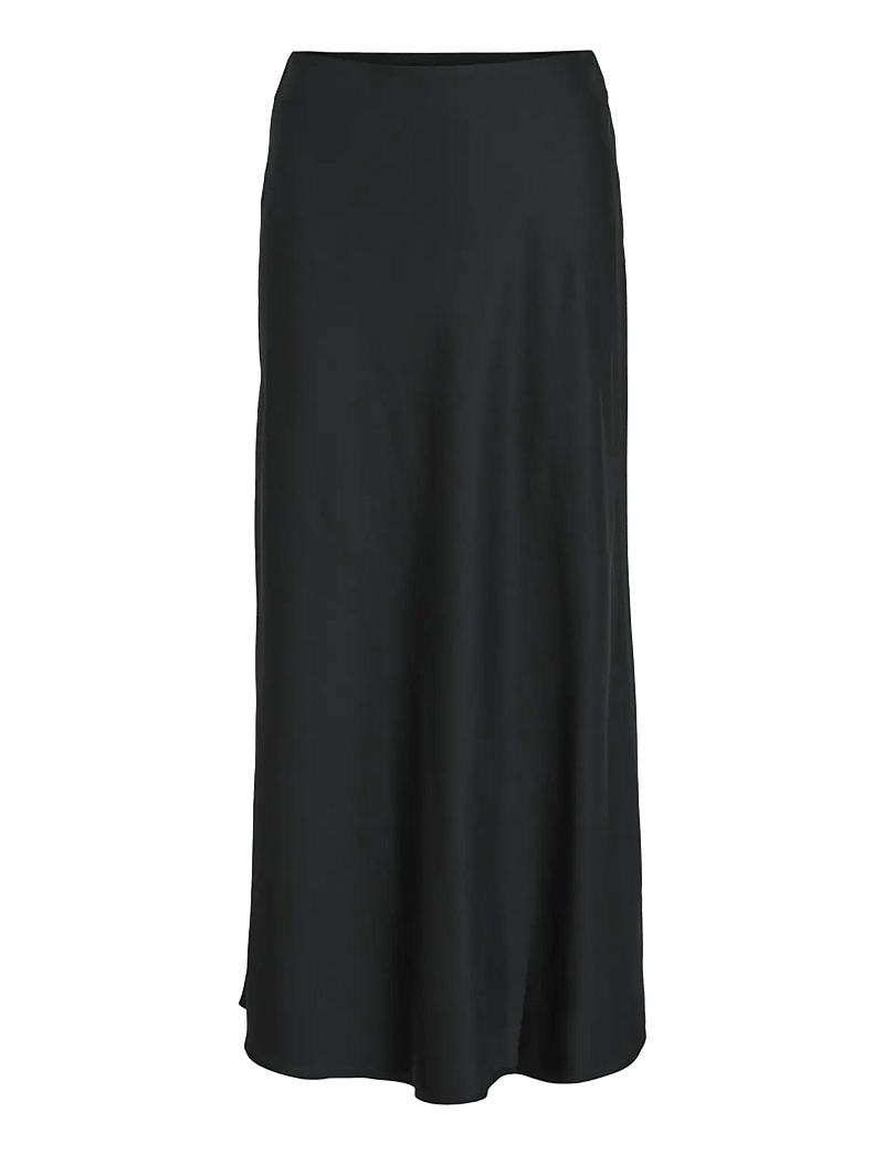 Vila - VIELLETTE HW MIDI SKIRT - NOOS - satinnederdele - black - 1
