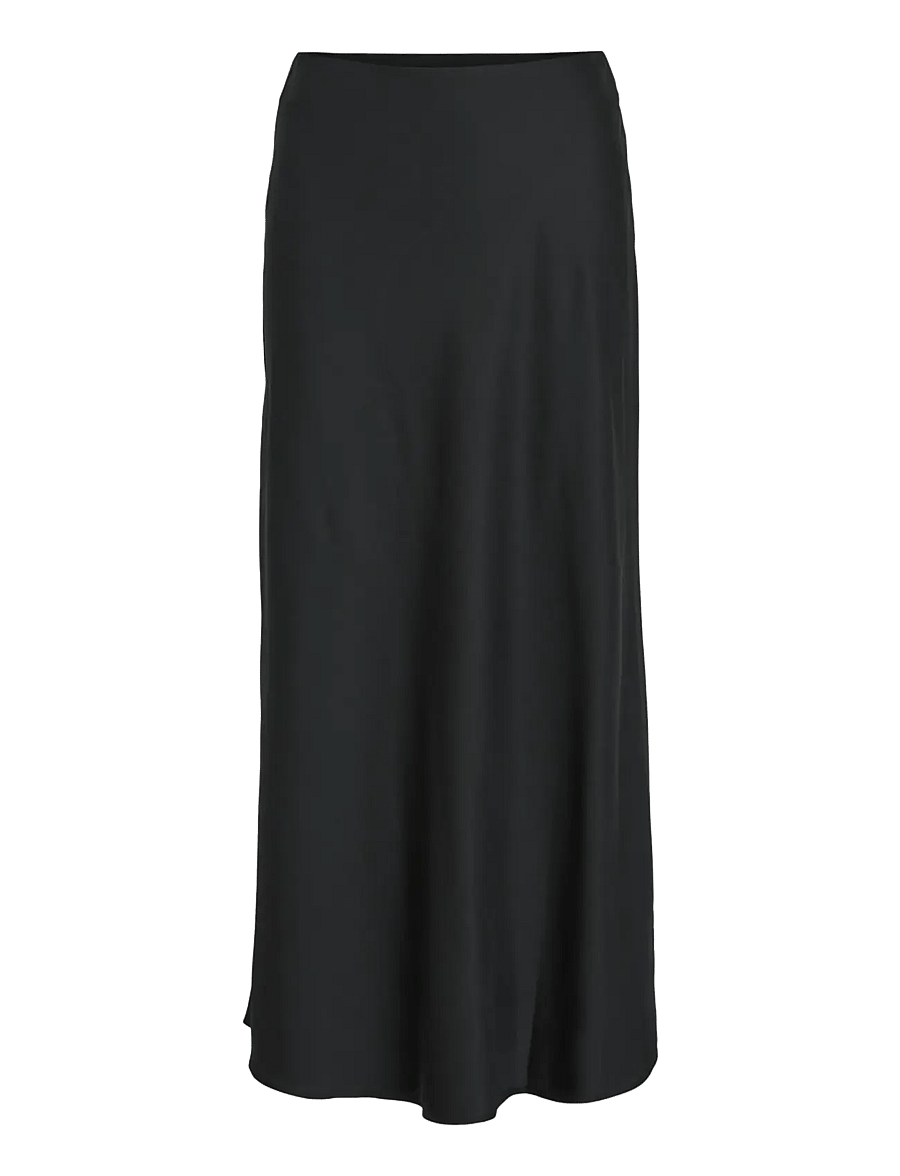 Vila - VIELLETTE HW MIDI SKIRT - NOOS - satinröcke - black - 1