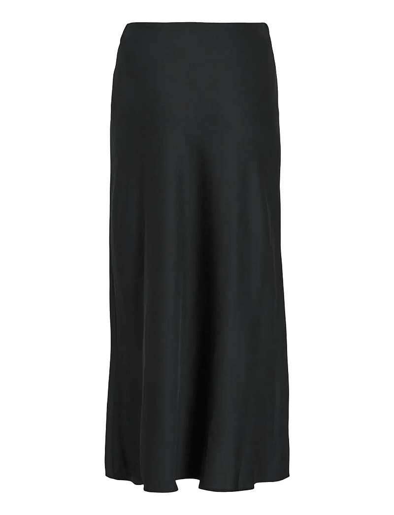 Vila - VIELLETTE HW MIDI SKIRT - NOOS - satinnederdele - black - 2