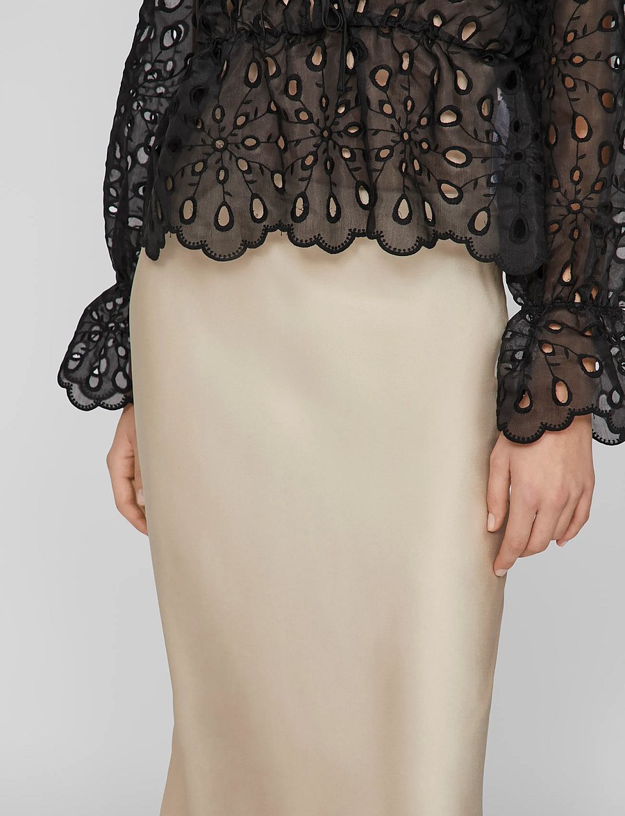 Vila - VIELLETTE HW MIDI SKIRT - NOOS - satino sijonai - cement - 5
