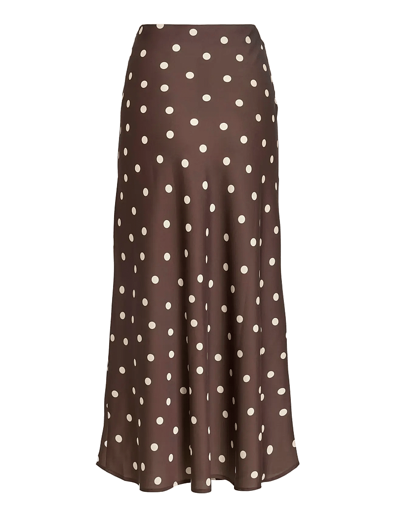 Vila - VIELLETTE HW MIDI SKIRT - NOOS - satinnederdele - coffee bean - 1