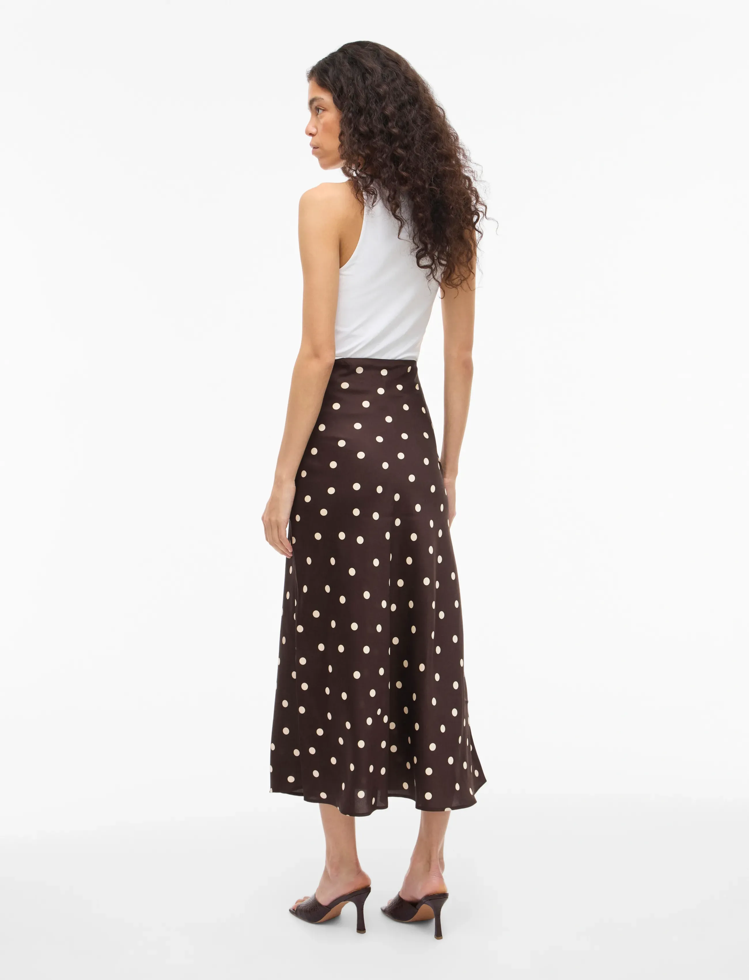 Vila - VIELLETTE HW MIDI SKIRT - NOOS - jupes en satin - coffee bean - 3