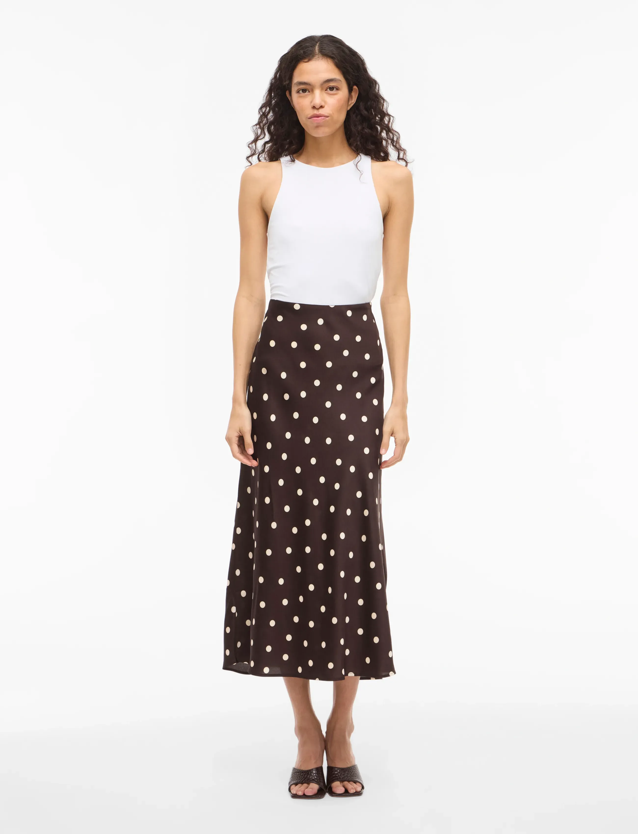 Vila - VIELLETTE HW MIDI SKIRT - NOOS - jupes en satin - coffee bean - 4