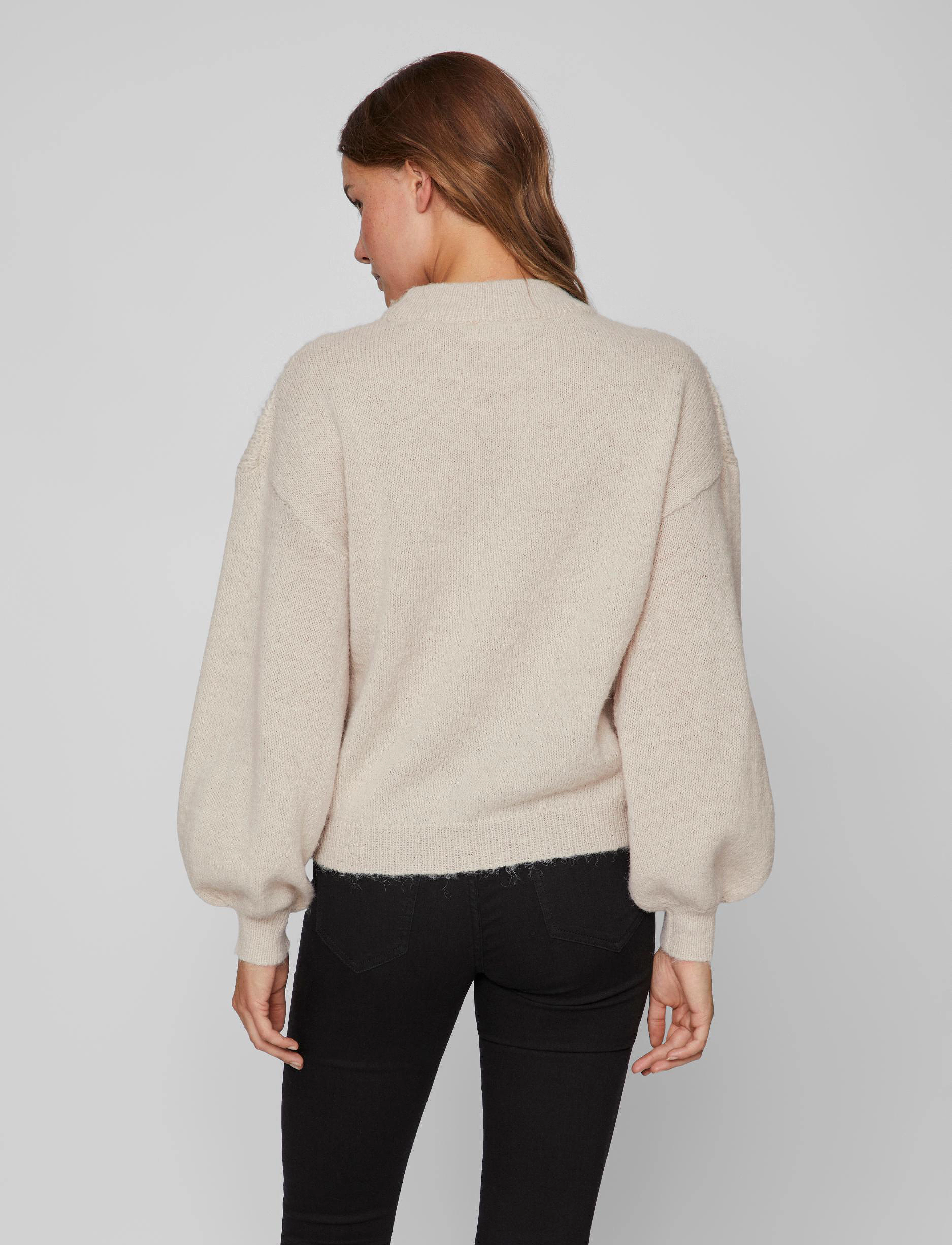 Vila - VICHINTI O-NECK CABLE KNIT TOP-NOOS - birch - 3
