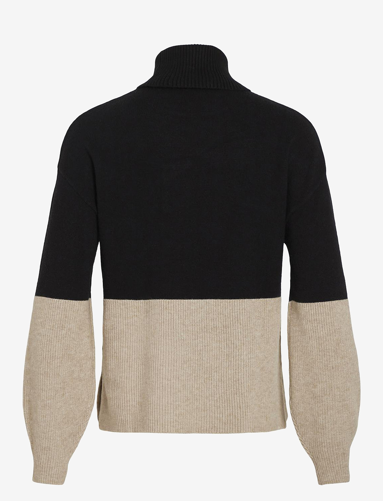 Vila - VIRIL BLOCKING ROLL-NK L/S KNIT TOP-NOOS - pullover - black - 2