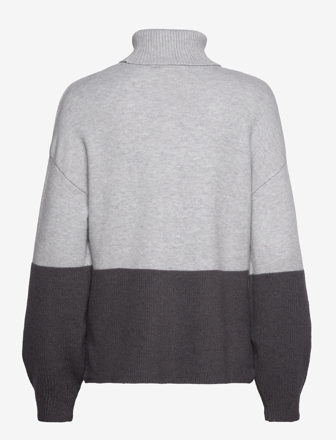 Vila - VIRIL BLOCKING ROLL-NK L/S KNIT TOP-NOOS - stickade tröjor - light grey melange - 1