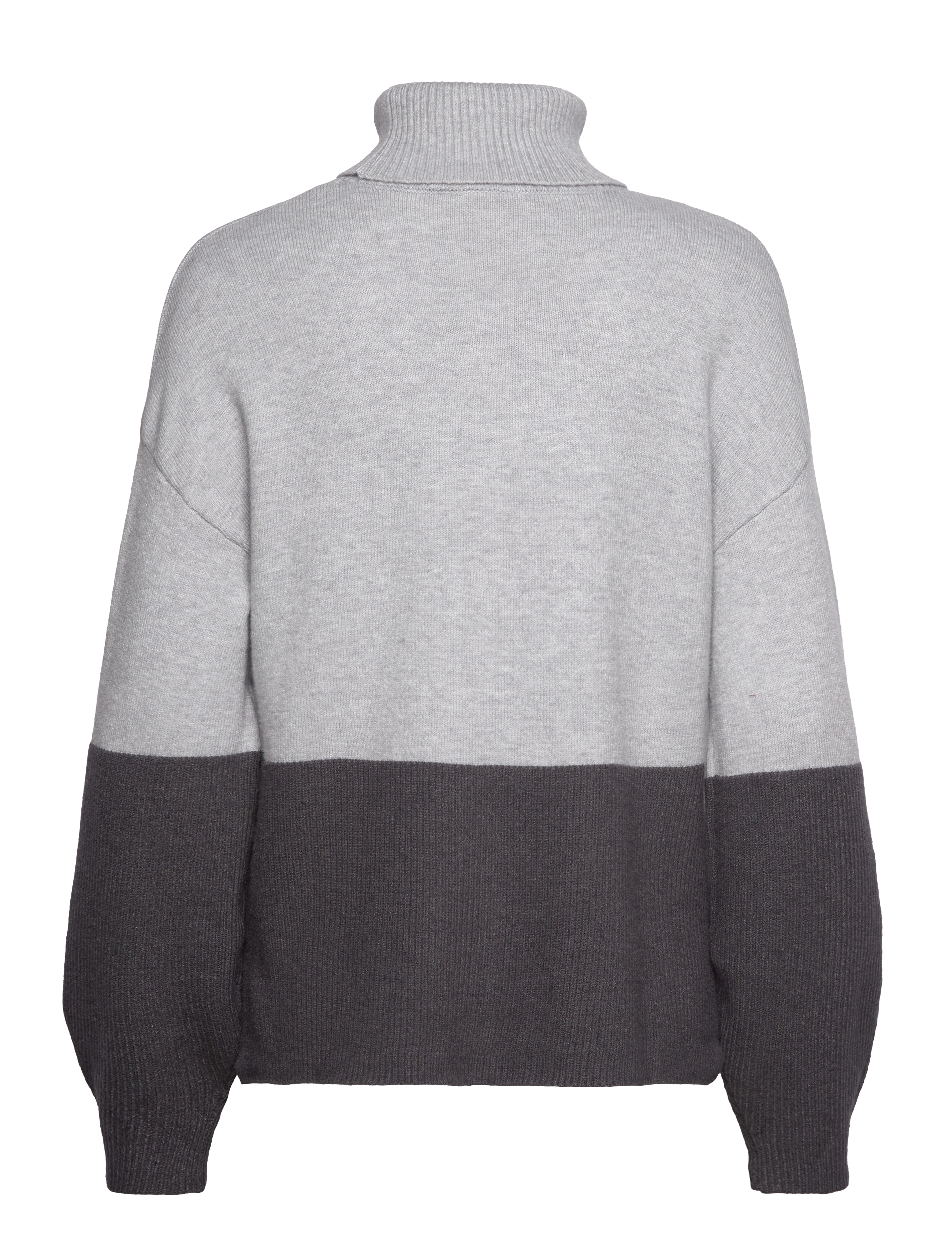 Vila - VIRIL BLOCKING ROLL-NK L/S KNIT TOP-NOOS - laveste priser - light grey melange - 2