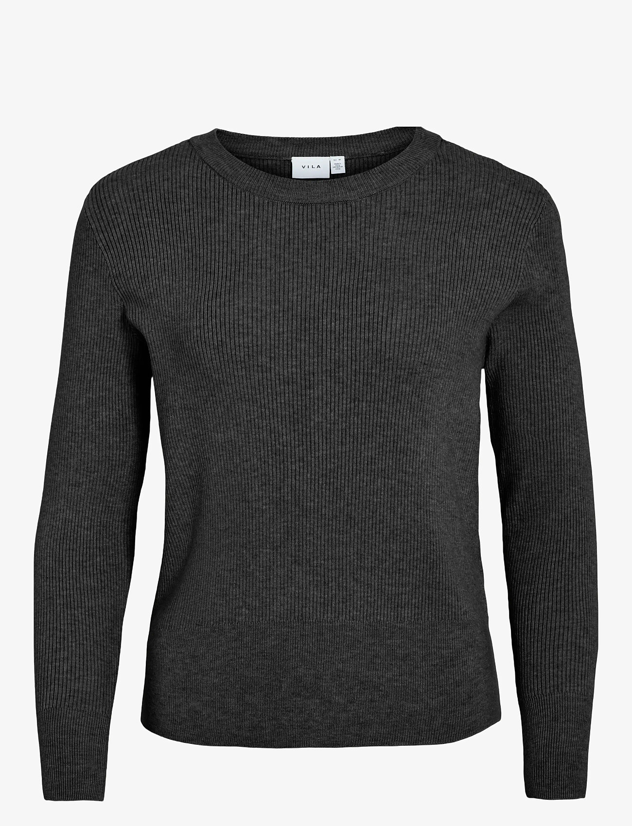 Vila - VICOMFY O-NECK L/S KNIT TOP- NOOS - megztiniai - black - 1