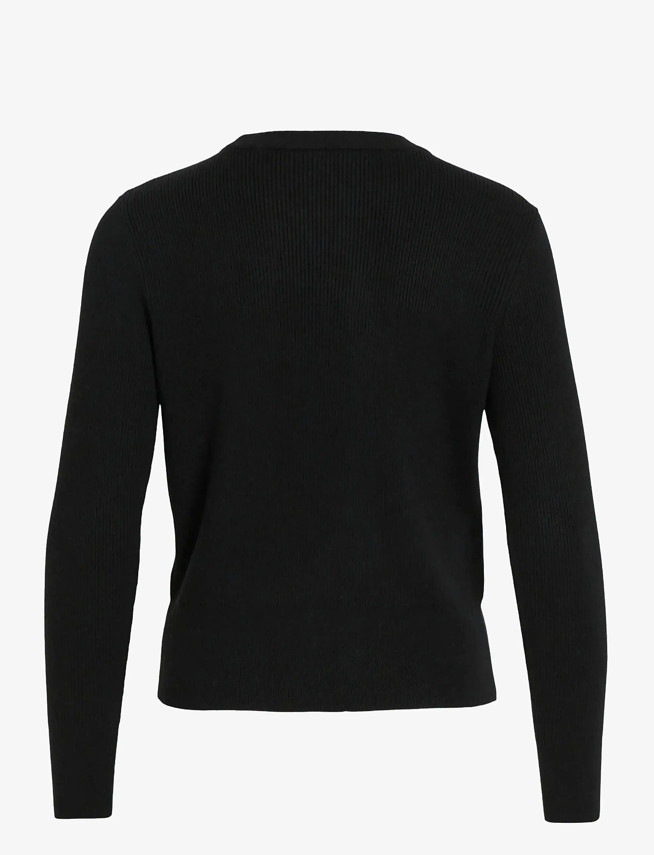 Vila - VICOMFY O-NECK L/S KNIT TOP- NOOS - megztiniai - black - 2