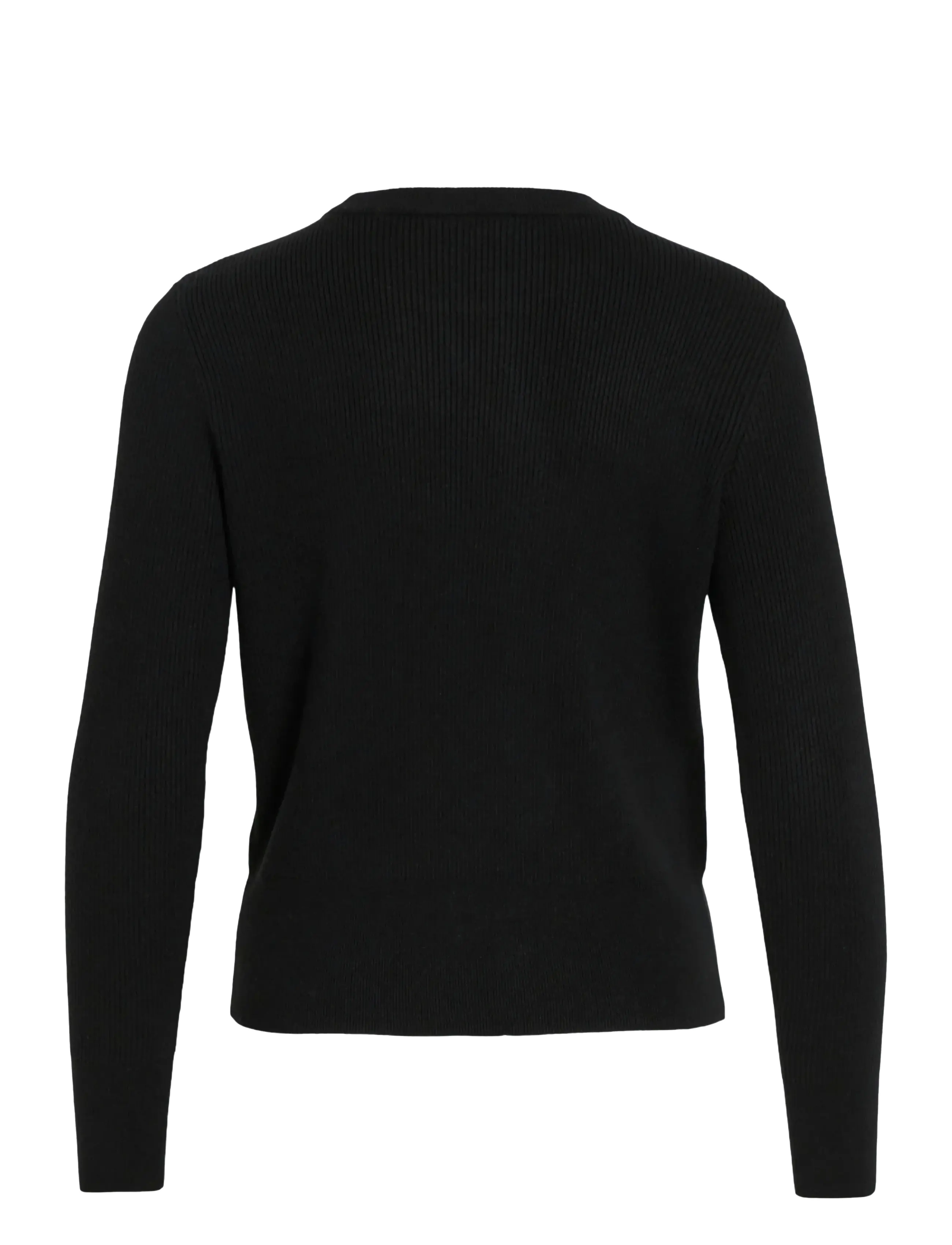 Vila - VICOMFY O-NECK L/S KNIT TOP- NOOS - swetry - black - 2