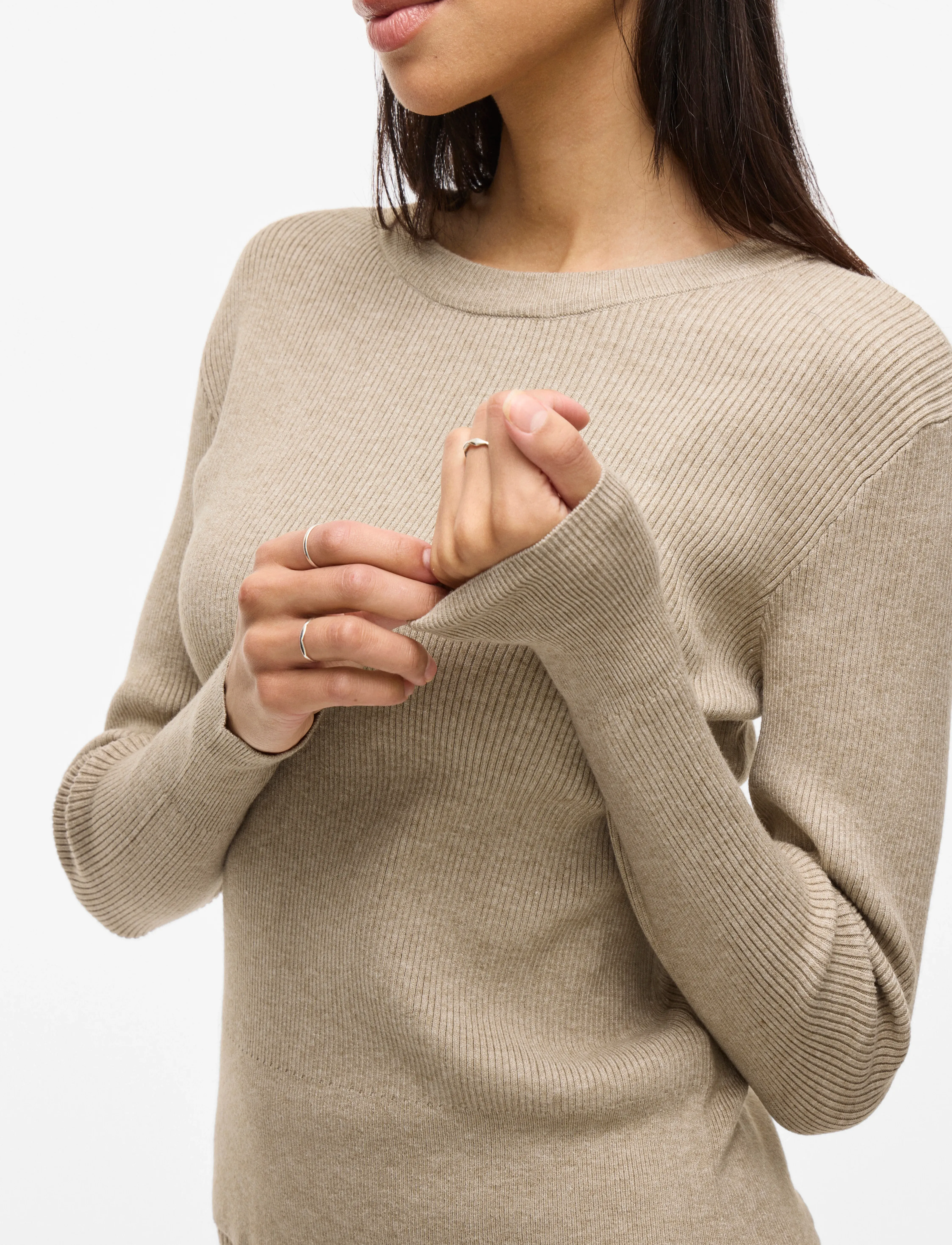 VILA Vicomfy O-Neck L/S Knit Top - Noos stickade tröjor dam – bild 5
