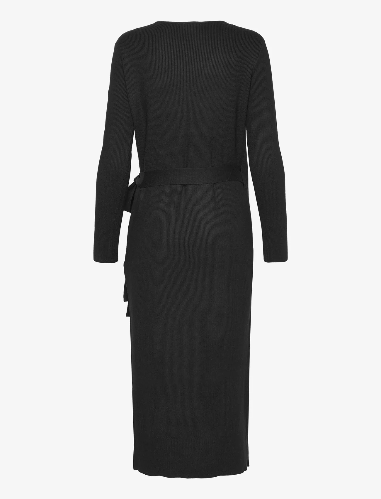 Vila - VICOMFY L/S WRAP KNIT DRESS/SU - NOOS - wrap dresses - black - 1