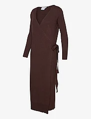 Vila - VICOMFY L/S WRAP KNIT DRESS/SU - NOOS - sukienki kopertowe - shaved chocolate - 2
