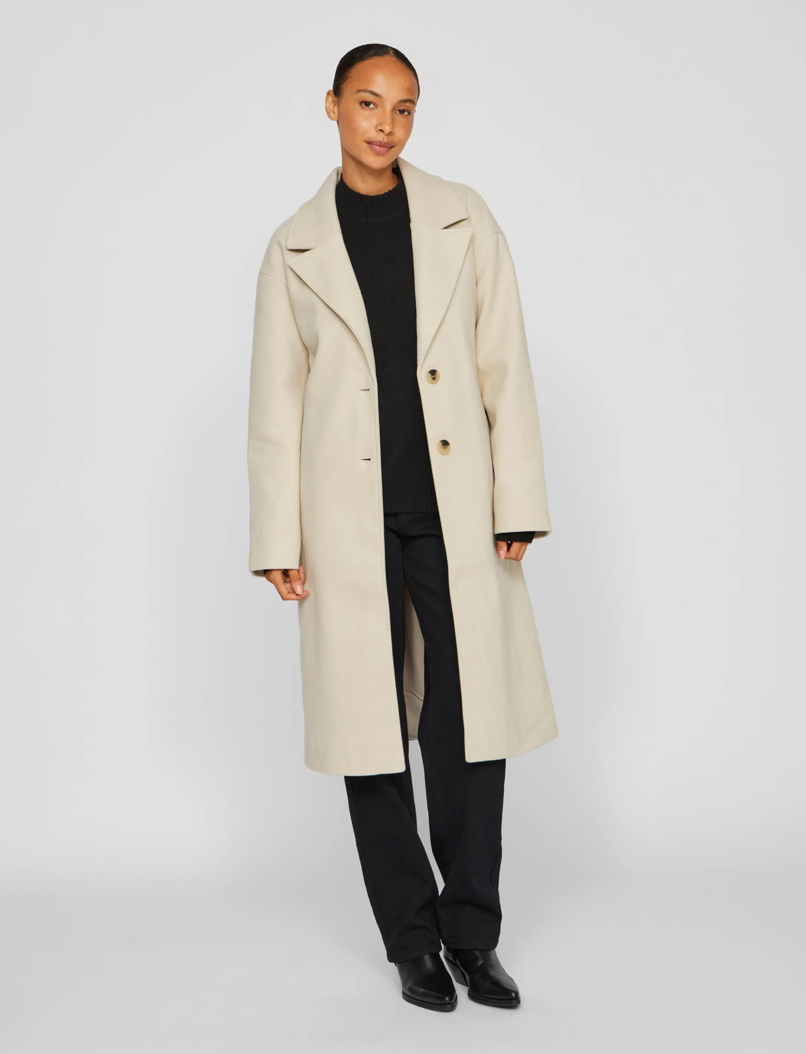 Vila - VIPOKO LONG COAT-NOOS - wintermäntel - feather gray - 3