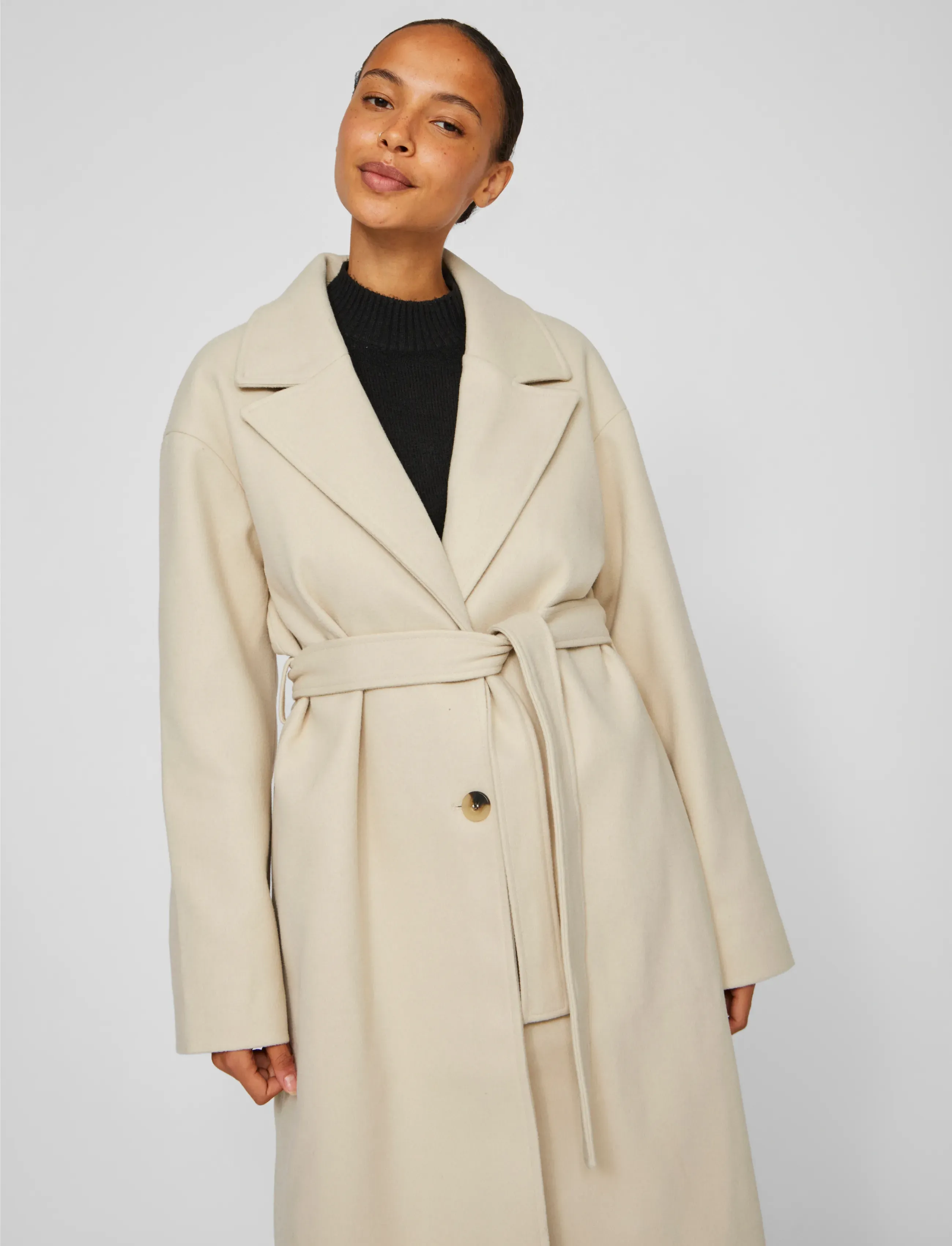 Vila - VIPOKO LONG COAT-NOOS - wintermäntel - feather gray - 4