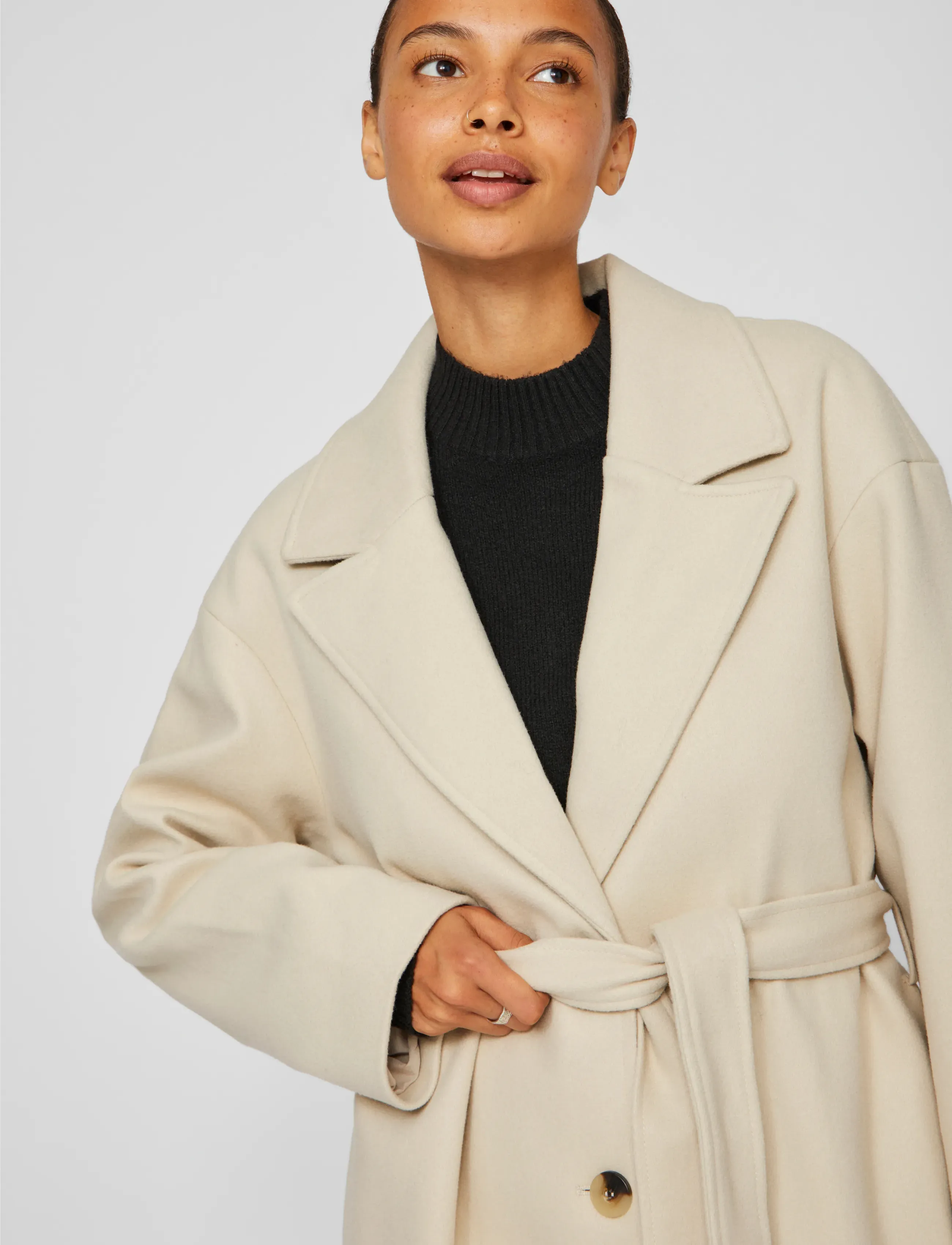 Vila - VIPOKO LONG COAT-NOOS - wintermäntel - feather gray - 5