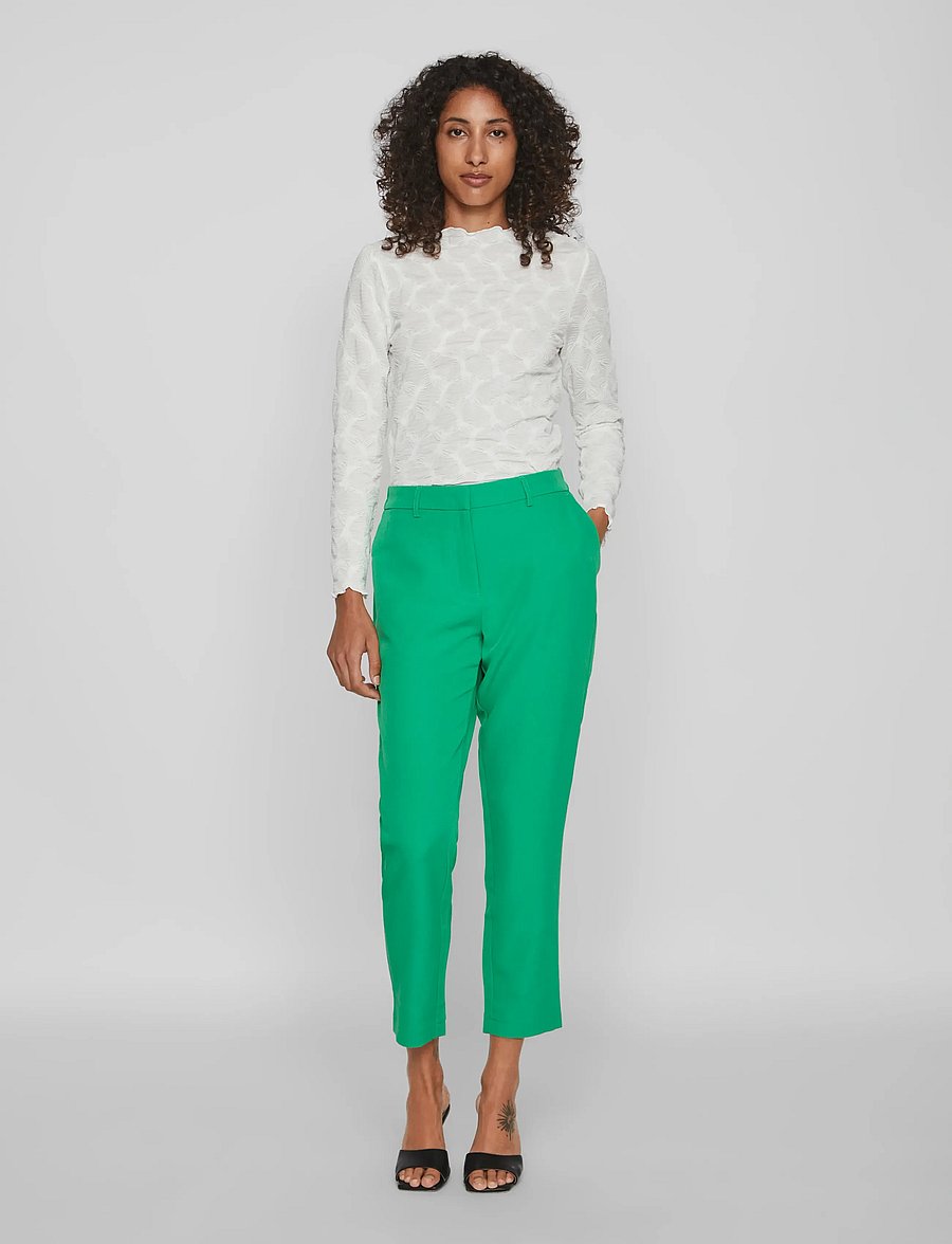 Vila - VIKAMMA RW PANT - anzugshosen - bright green - 4