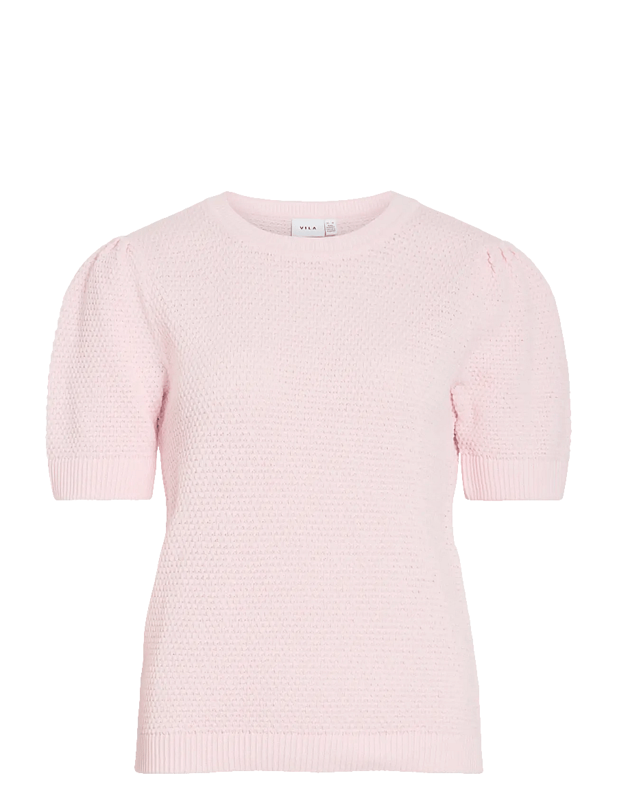 Vila - VIDALO O-NECK S/S KNIT TOP - NOOS - pullover - cherry blossom - 1