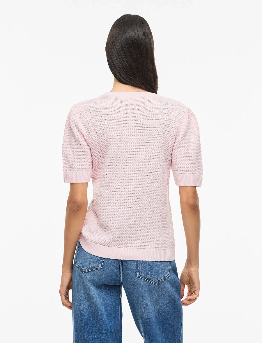 Vila - VIDALO O-NECK S/S KNIT TOP - NOOS - pullover - cherry blossom - 3