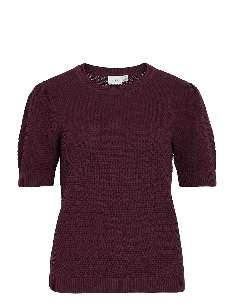 Vila - VIDALO O-NECK S/S KNIT TOP - NOOS - stickade tröjor - fig - 1