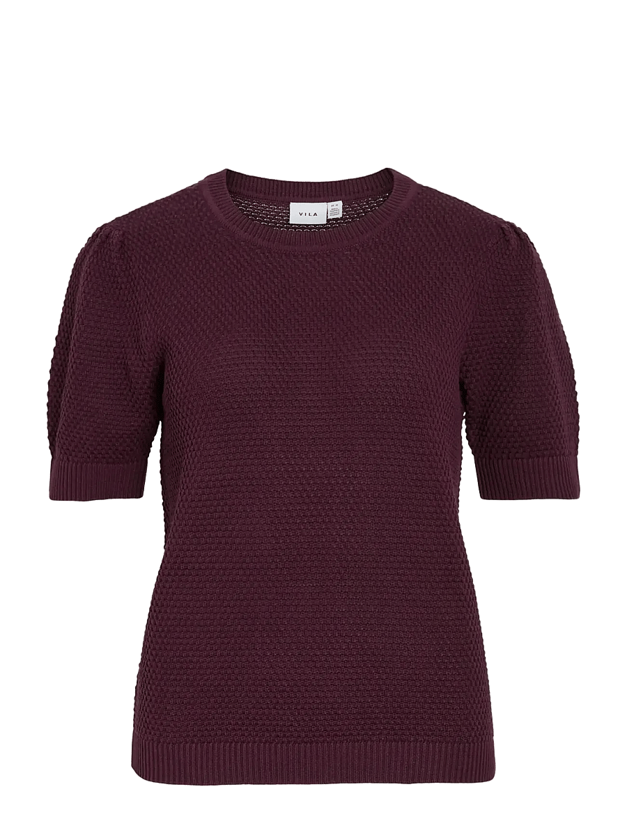 Vila - VIDALO O-NECK S/S KNIT TOP - NOOS - striktrøjer - fig - 1