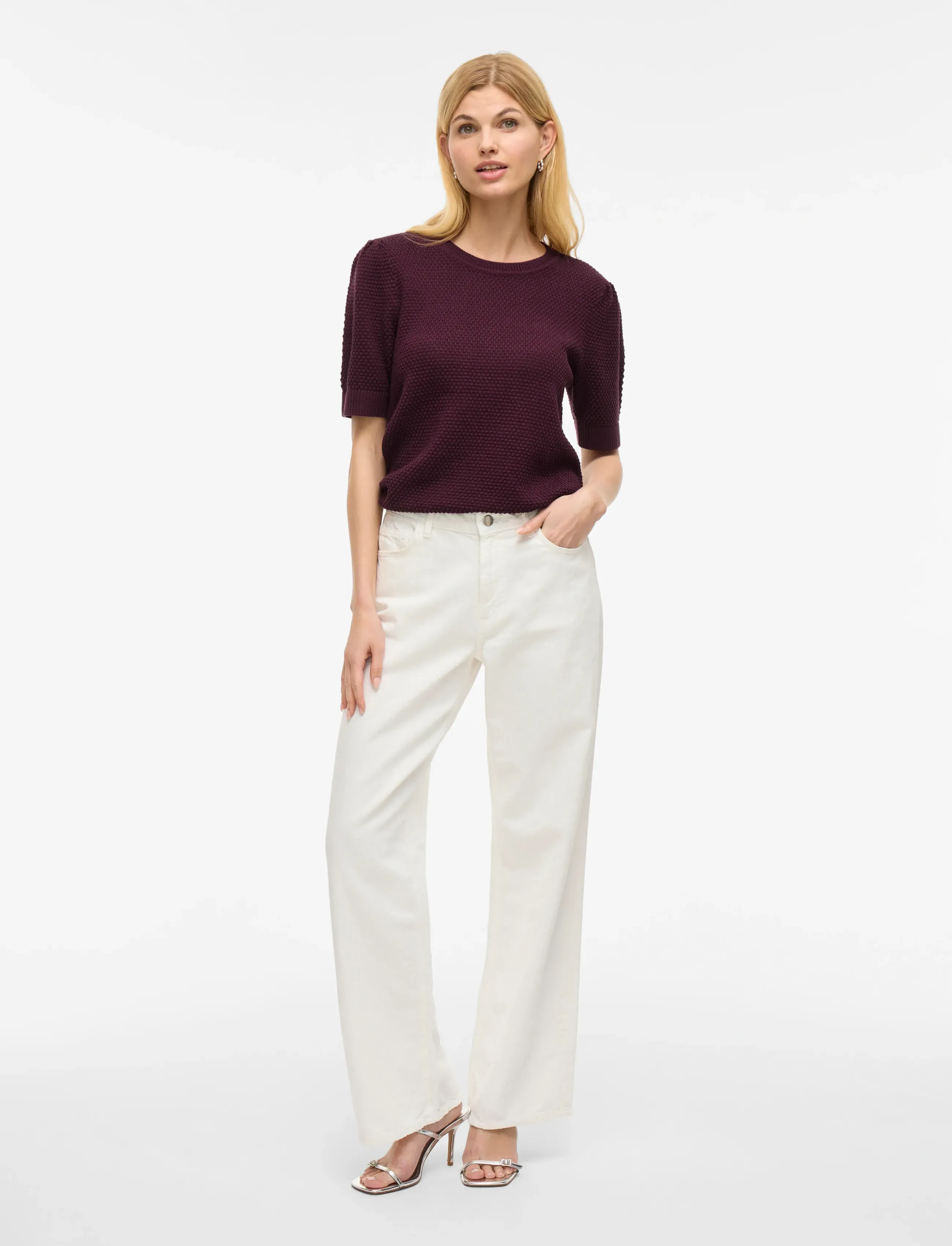 Vila - VIDALO O-NECK S/S KNIT TOP - NOOS - swetry - fig - 5