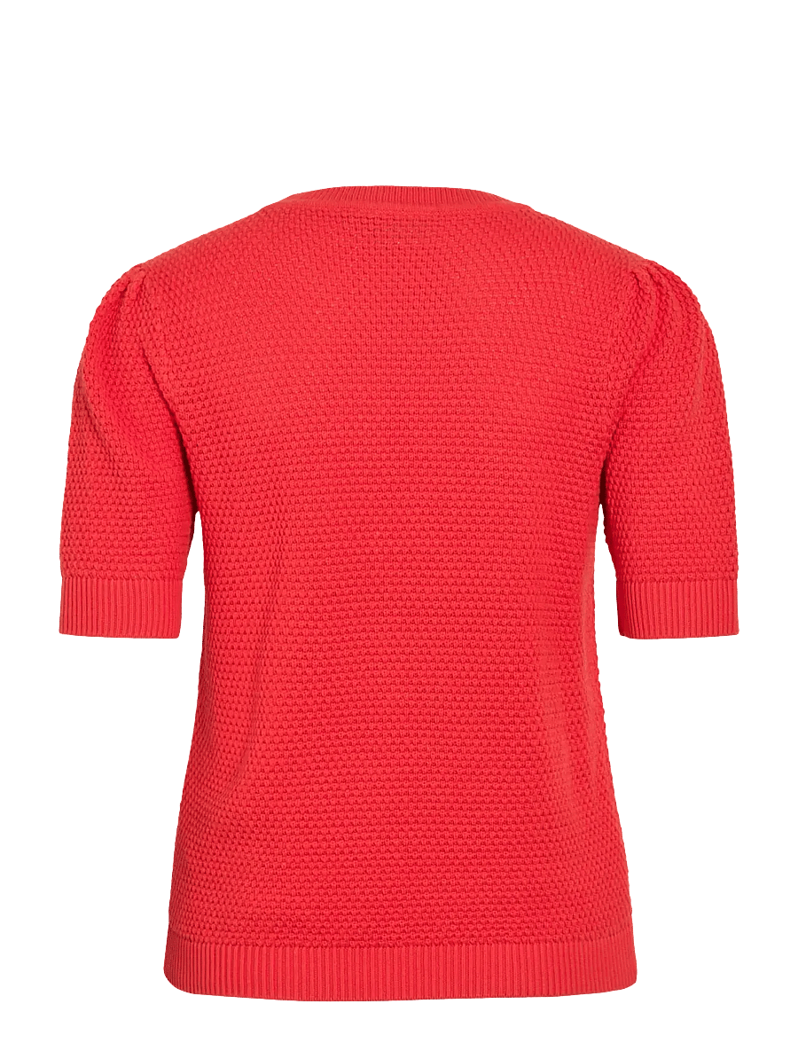 Vila - VIDALO O-NECK S/S KNIT TOP - NOOS - striktrøjer - hibiscus - 2
