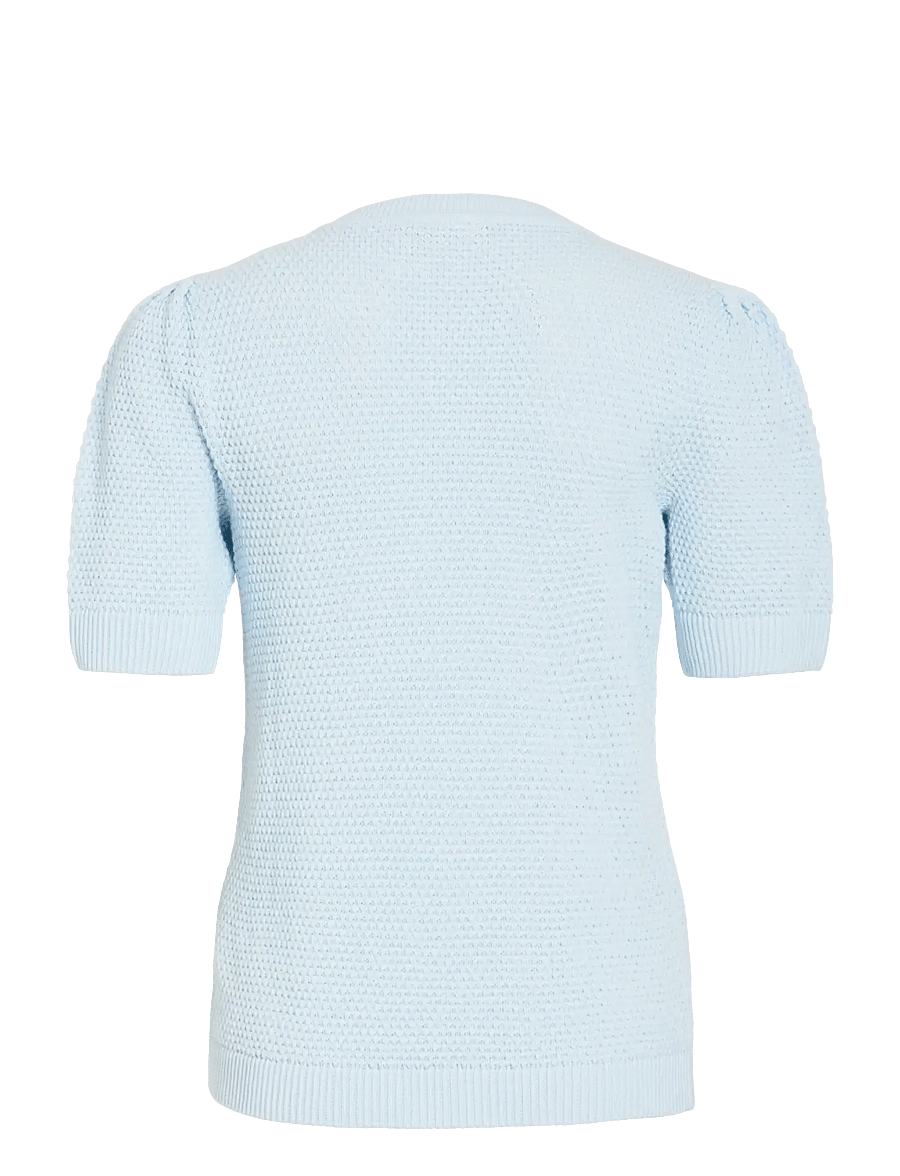 Vila - VIDALO O-NECK S/S KNIT TOP - NOOS - striktrøjer - nantucket breeze - 2