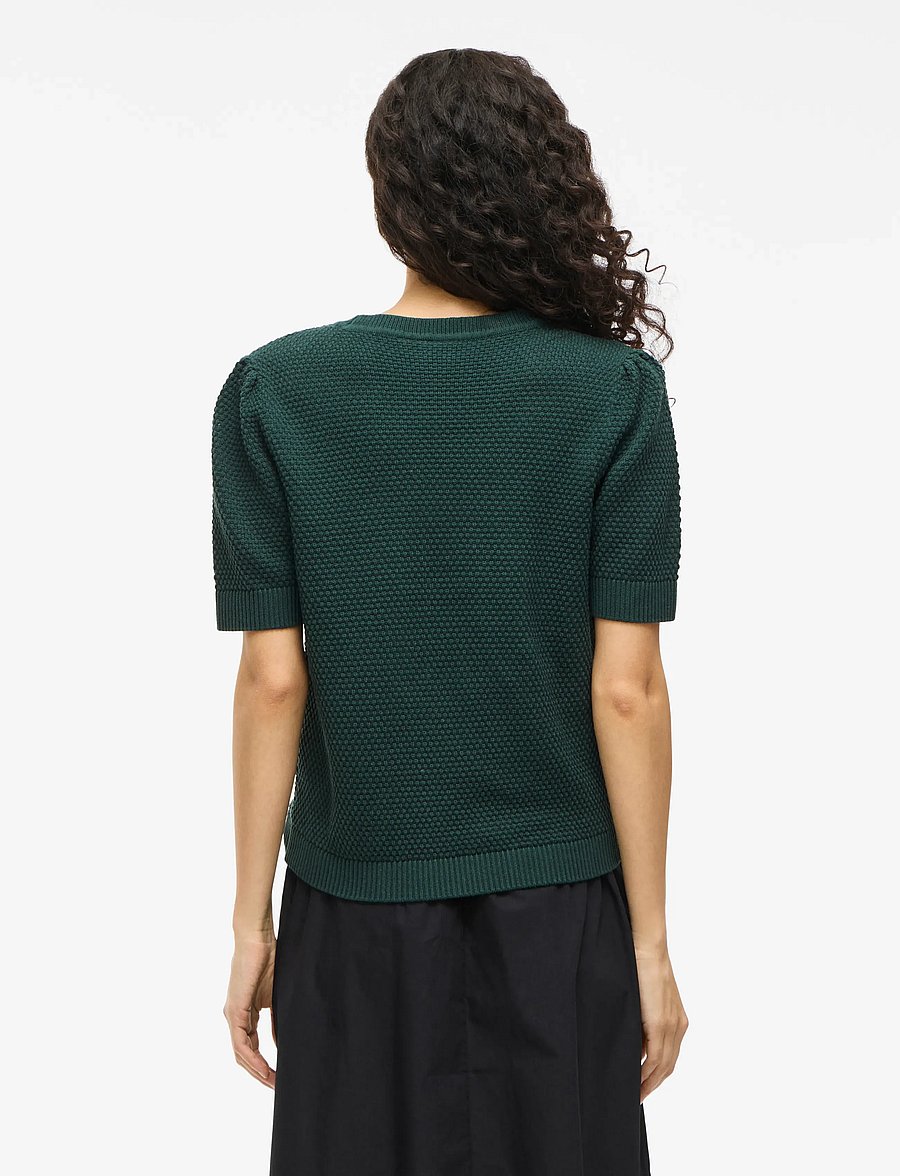 Vila - VIDALO O-NECK S/S KNIT TOP - NOOS - striktrøjer - ponderosa pine - 3