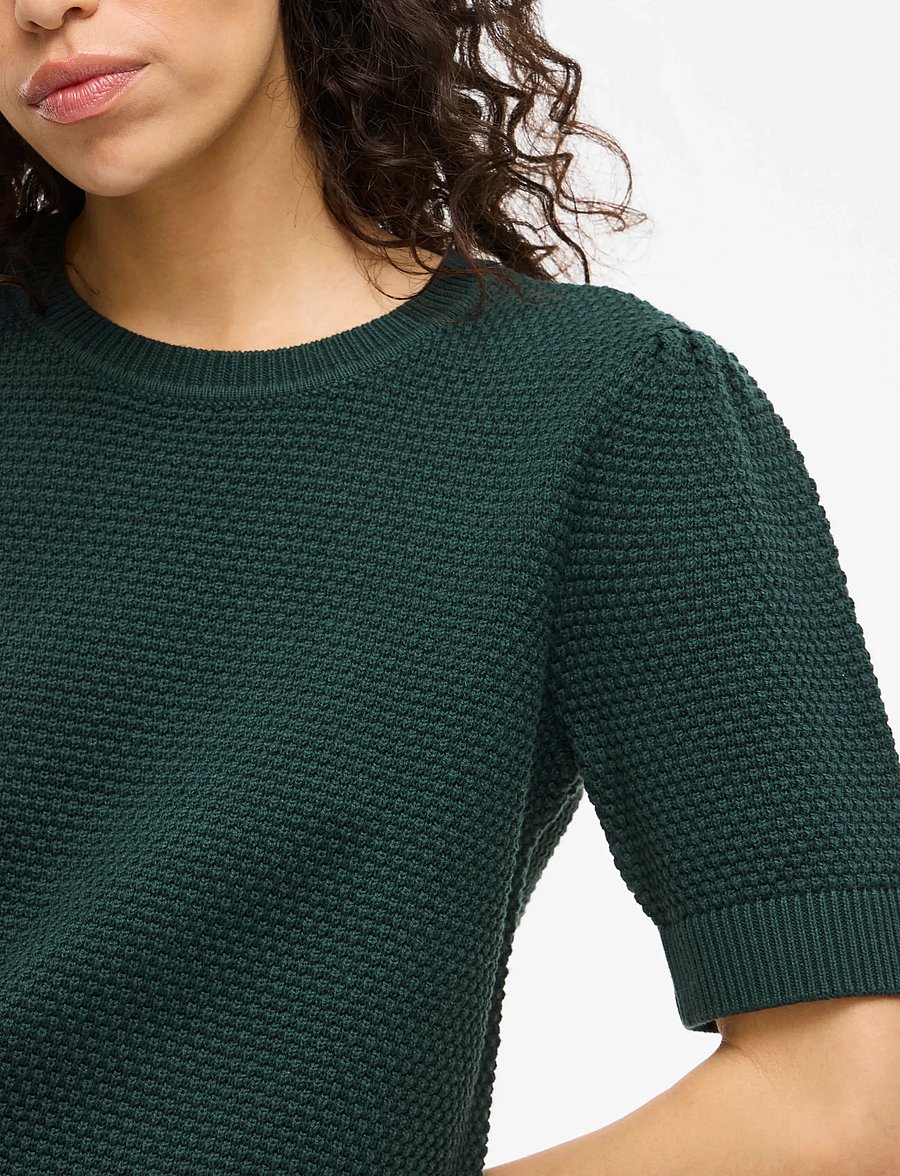 Vila - VIDALO O-NECK S/S KNIT TOP - NOOS - striktrøjer - ponderosa pine - 5